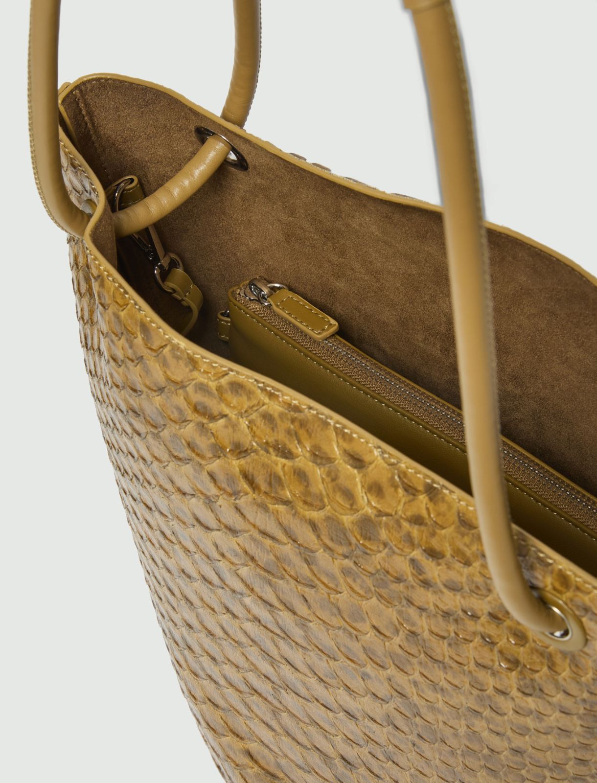 Reptile-print medium bucket bag - OIL GREEN - Marella - 5