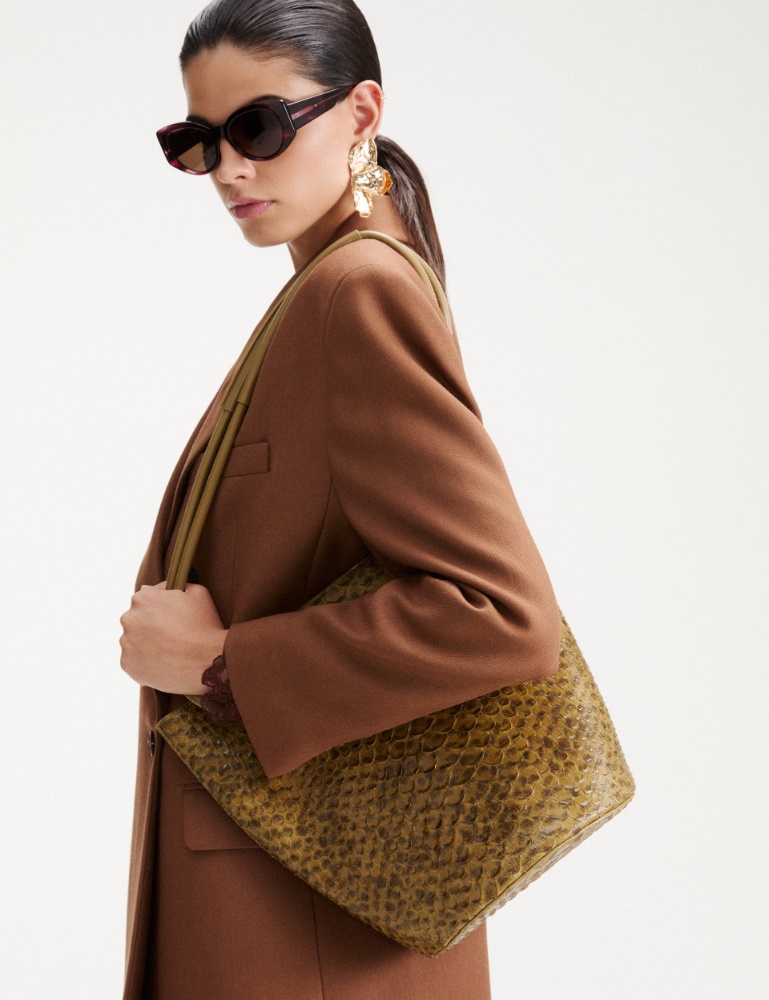 Reptile-print medium bucket bag - Marella