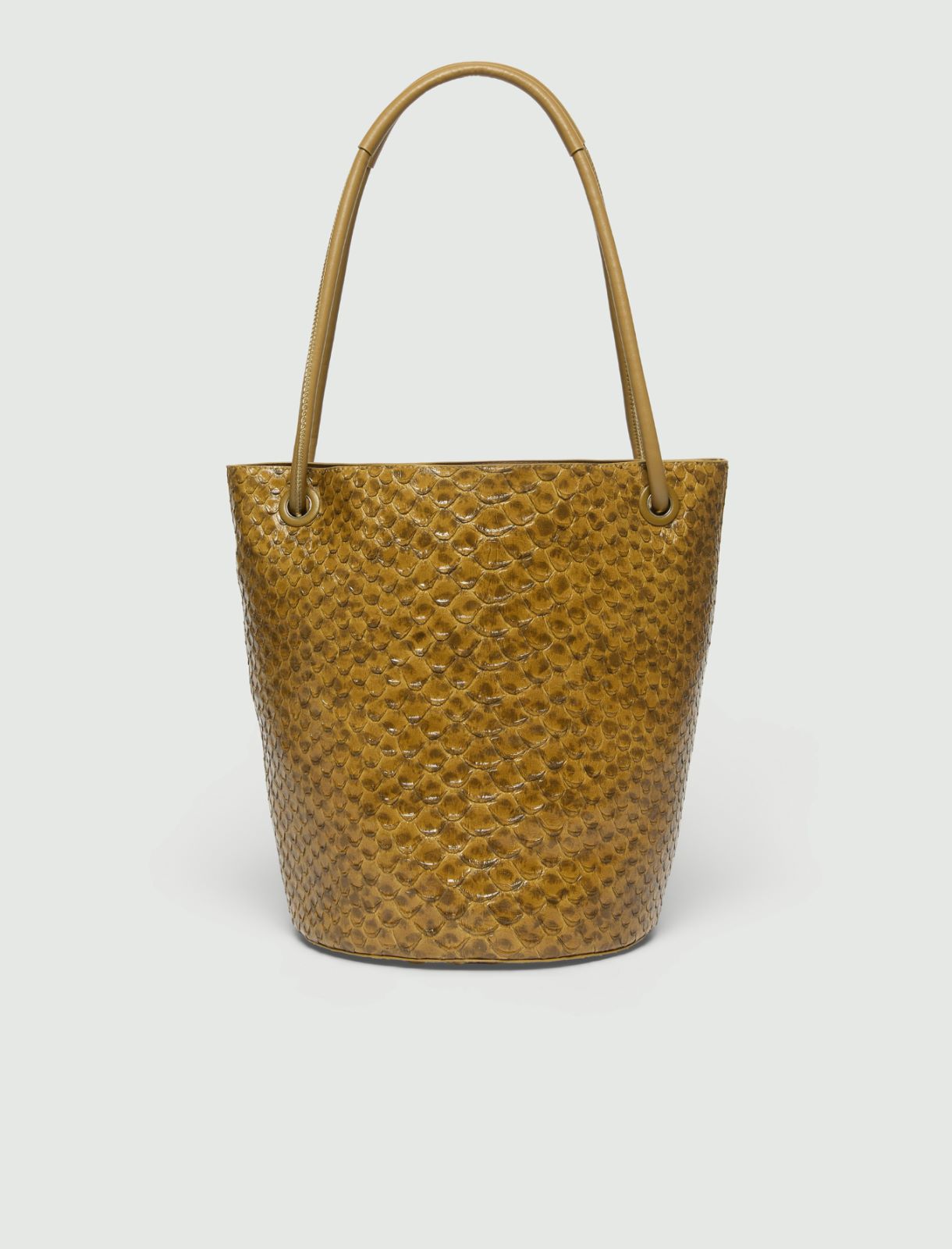 Reptile-print medium bucket bag - OIL GREEN - Marella