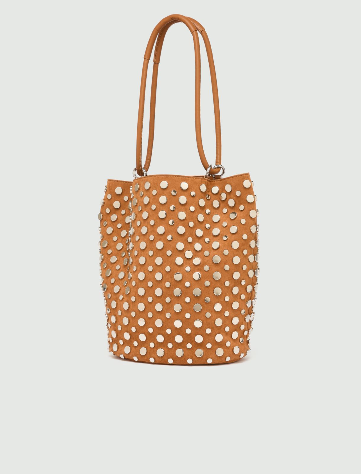 Large studded bucket bag - CAMEL - Marella - 3