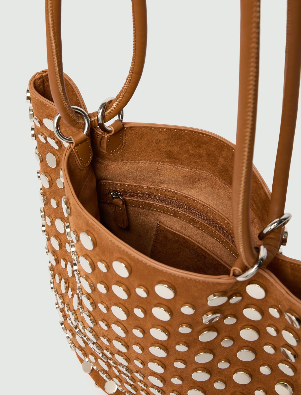Large studded bucket bag - CAMEL - Marella - 4