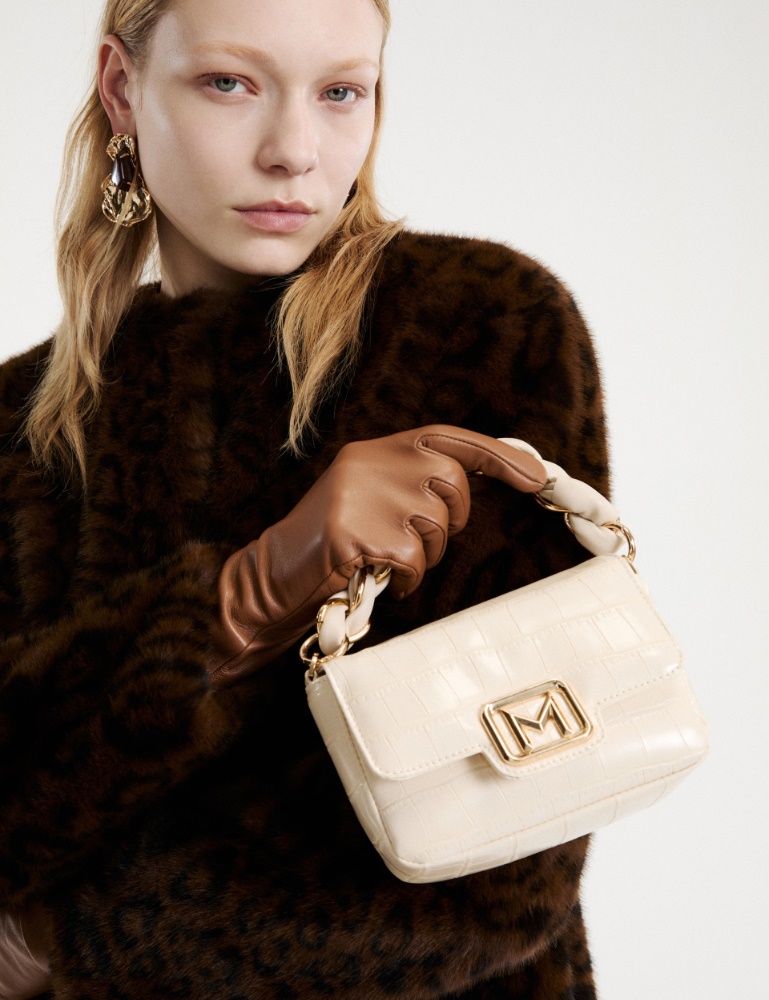 Small Le Muse bag in croc-print coated fabric - Marella