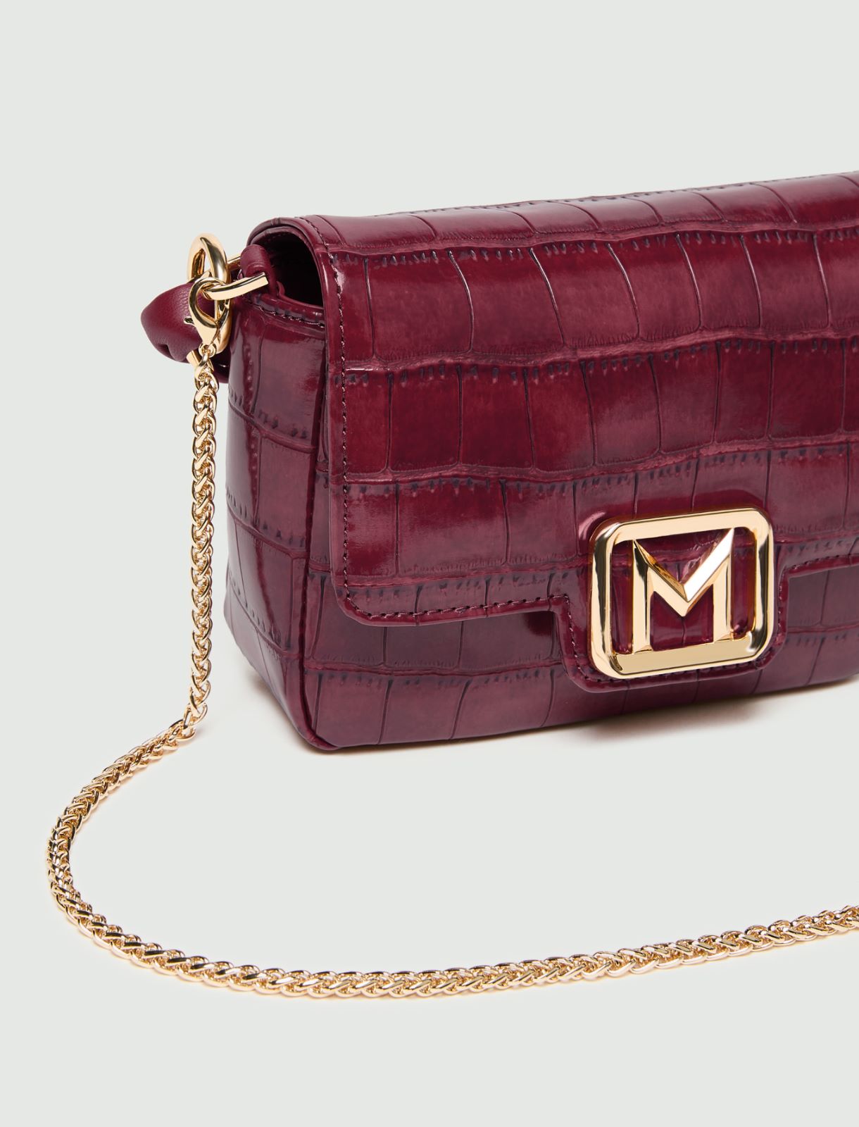 Small Le Muse bag in croc-print coated fabric - BORDEAUX - Marella - 3