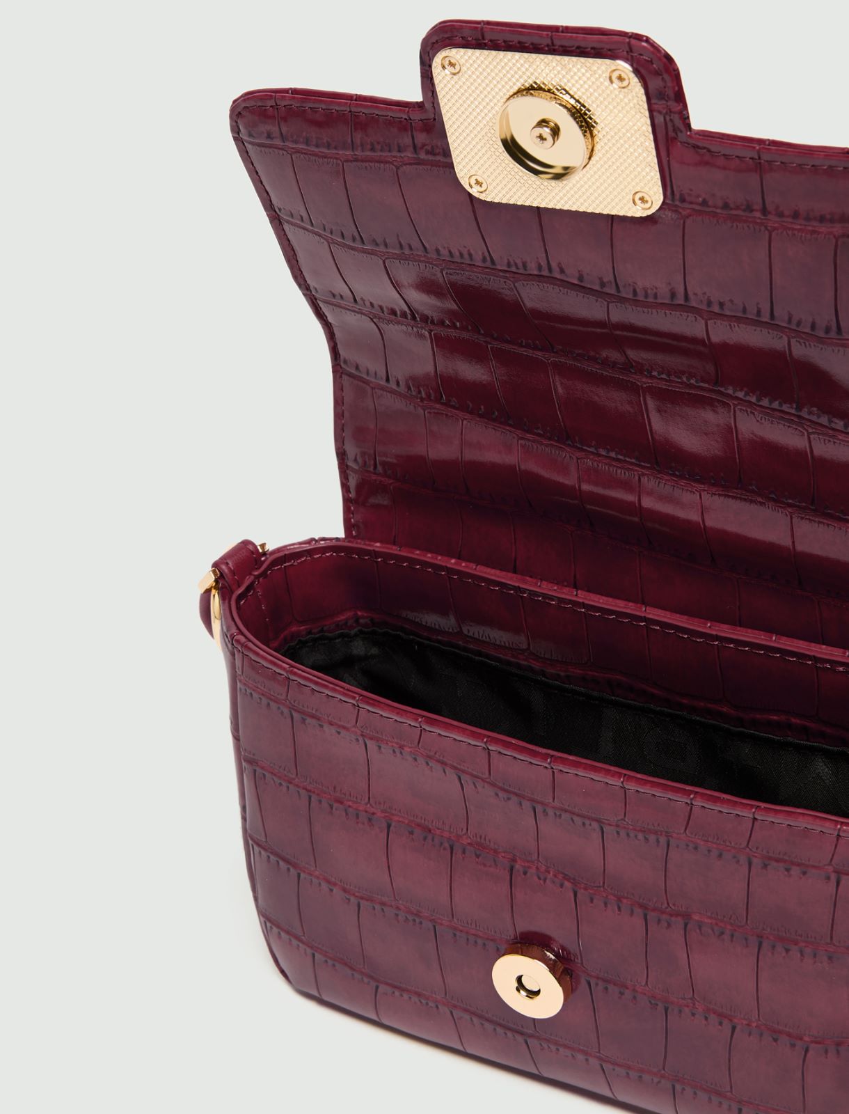 Small Le Muse bag in croc-print coated fabric - BORDEAUX - Marella - 4