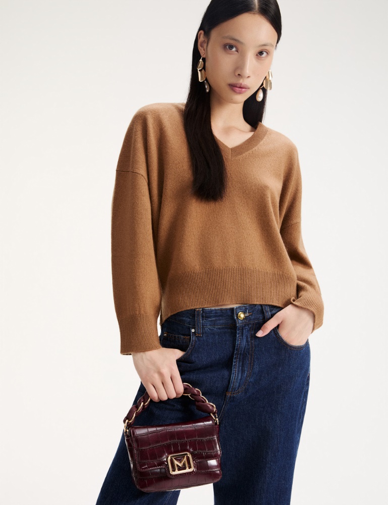 Small Le Muse bag in croc-print coated fabric - Marella