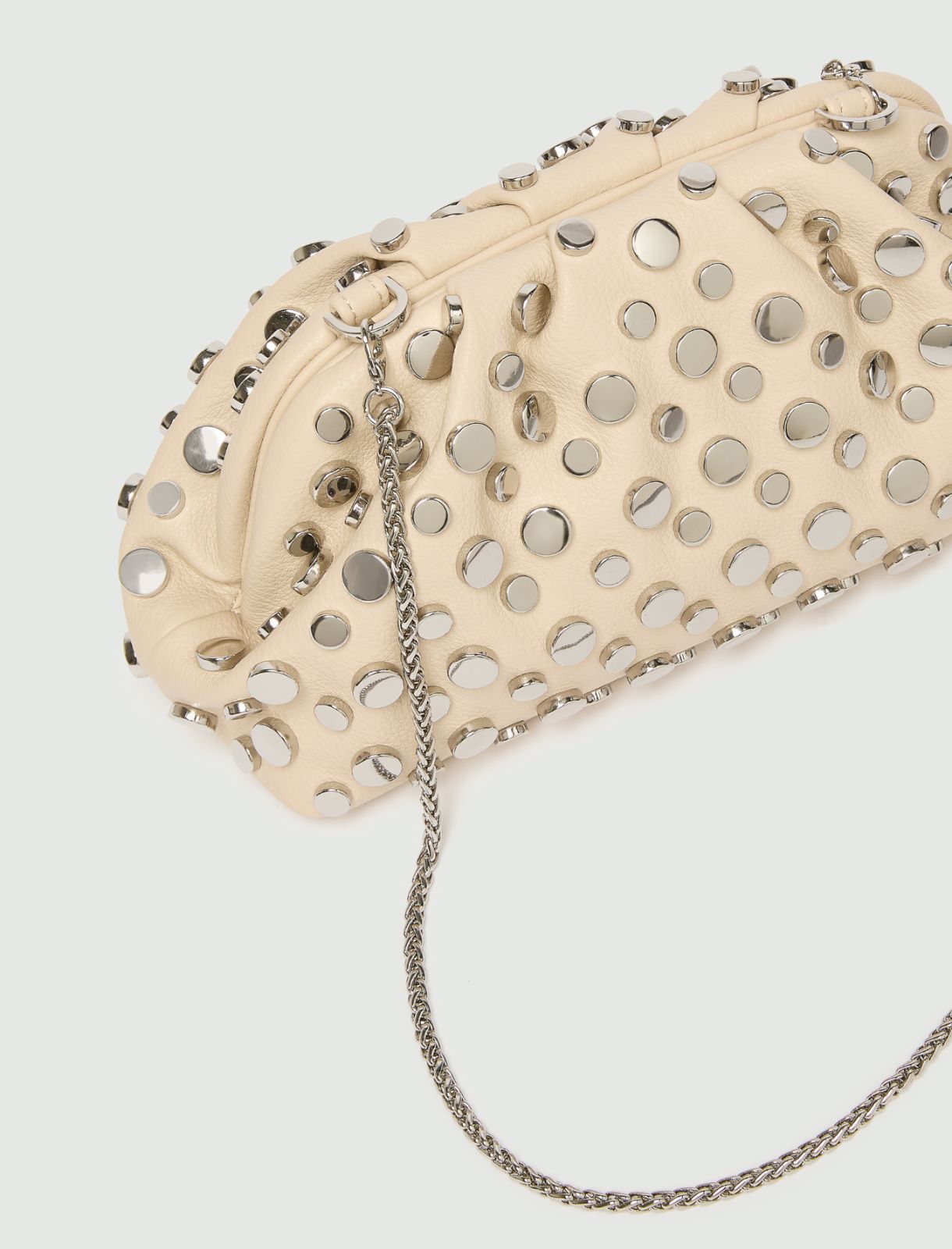 Small deerskin-effect clutch bag with studs - TURTLEDOVE - Marella - 3