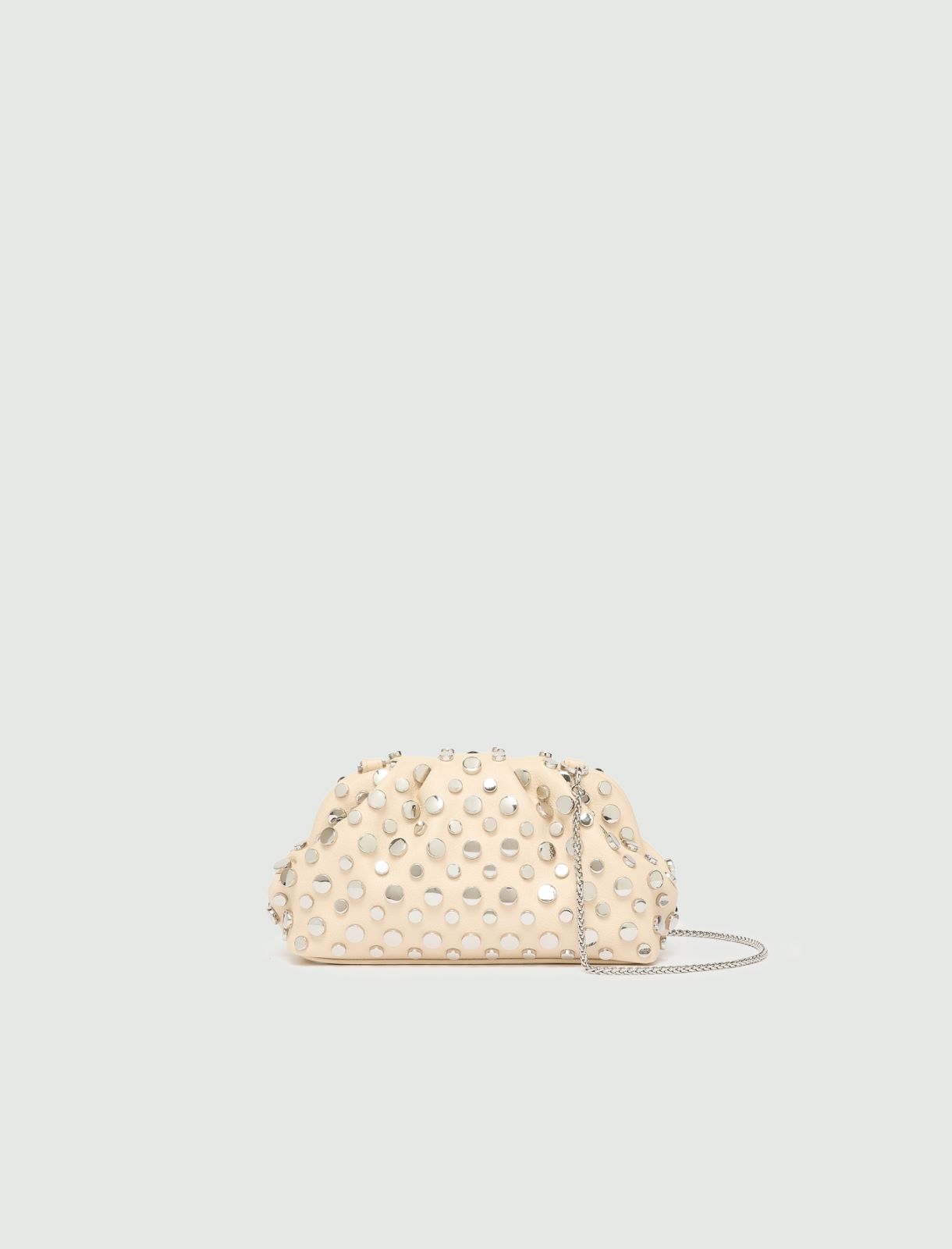 Small deerskin-effect clutch bag with studs - TURTLEDOVE - Marella