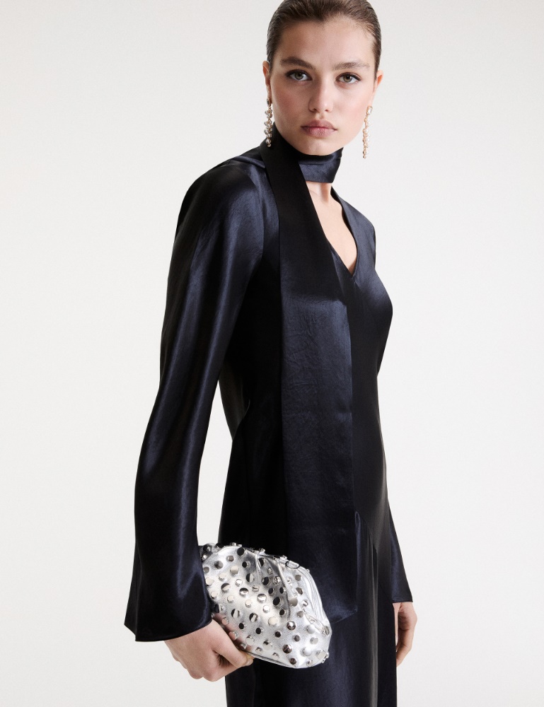 Small deerskin-effect clutch bag with studs - Marella