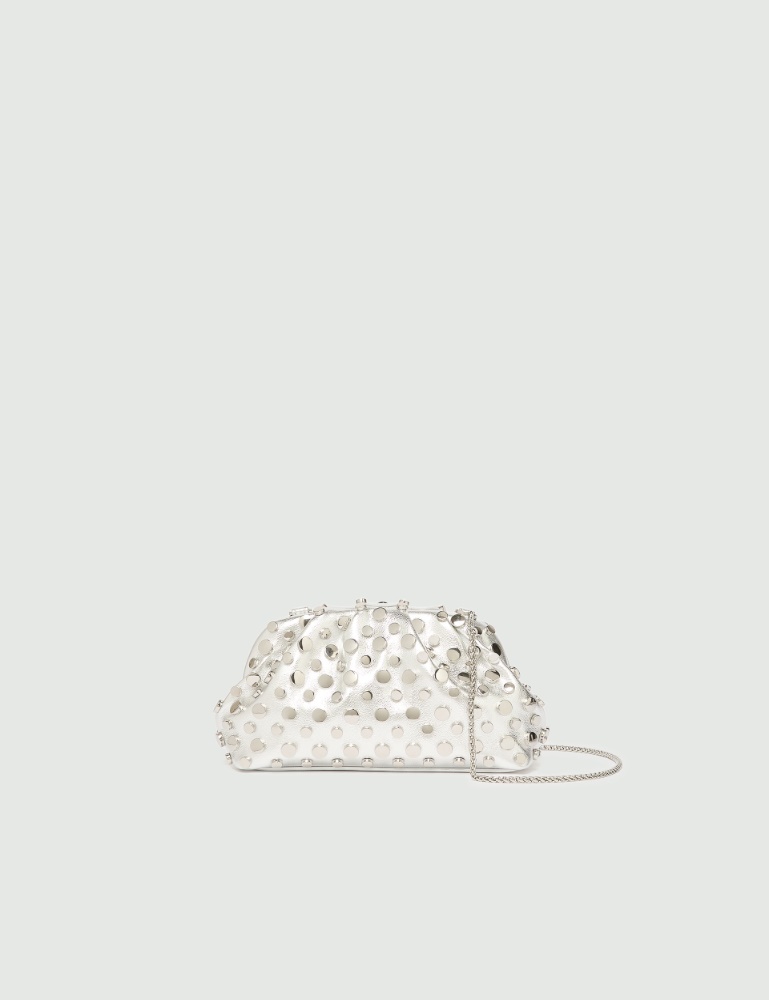 Small deerskin-effect clutch bag with studs - Marella