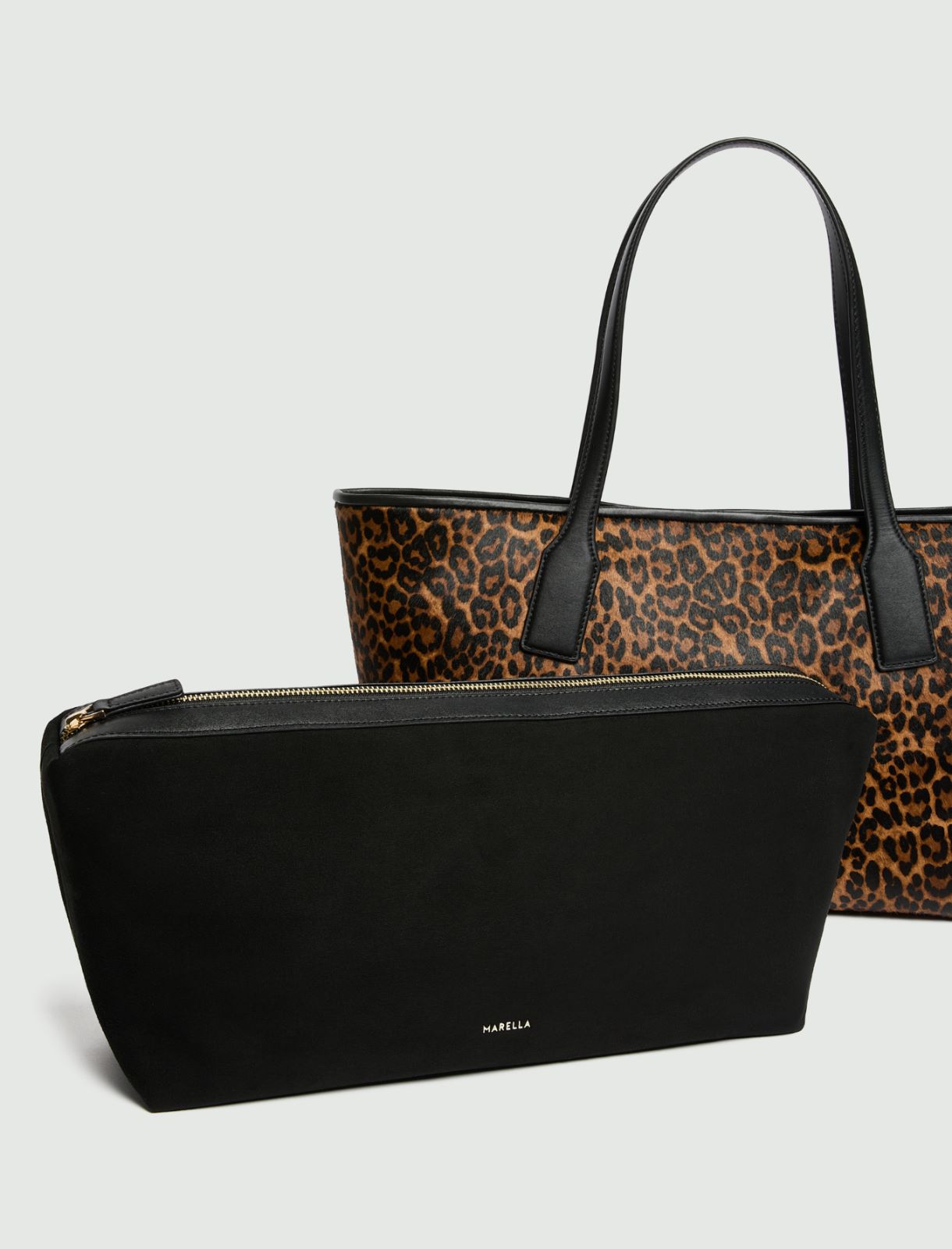 Animal-print pony-hair effect shopper bag - TOBACCO - Marella - 3