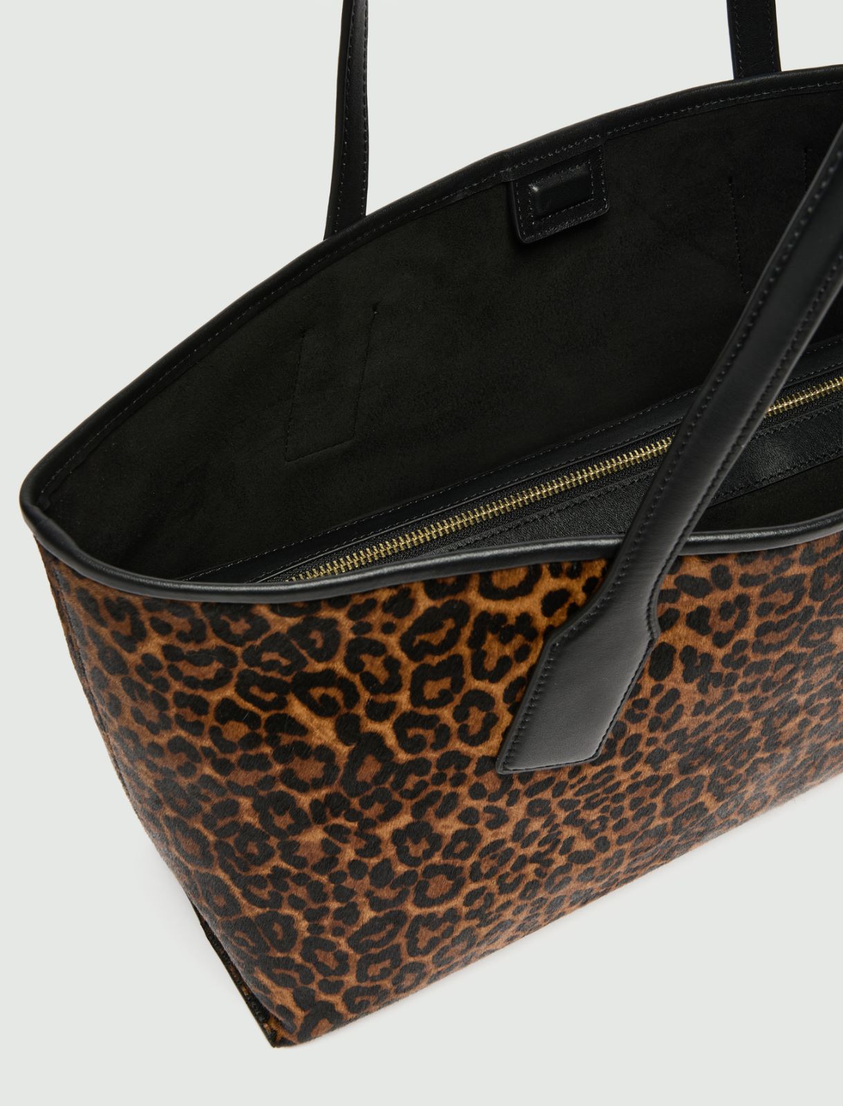 Animal-print pony-hair effect shopper bag - TOBACCO - Marella - 5