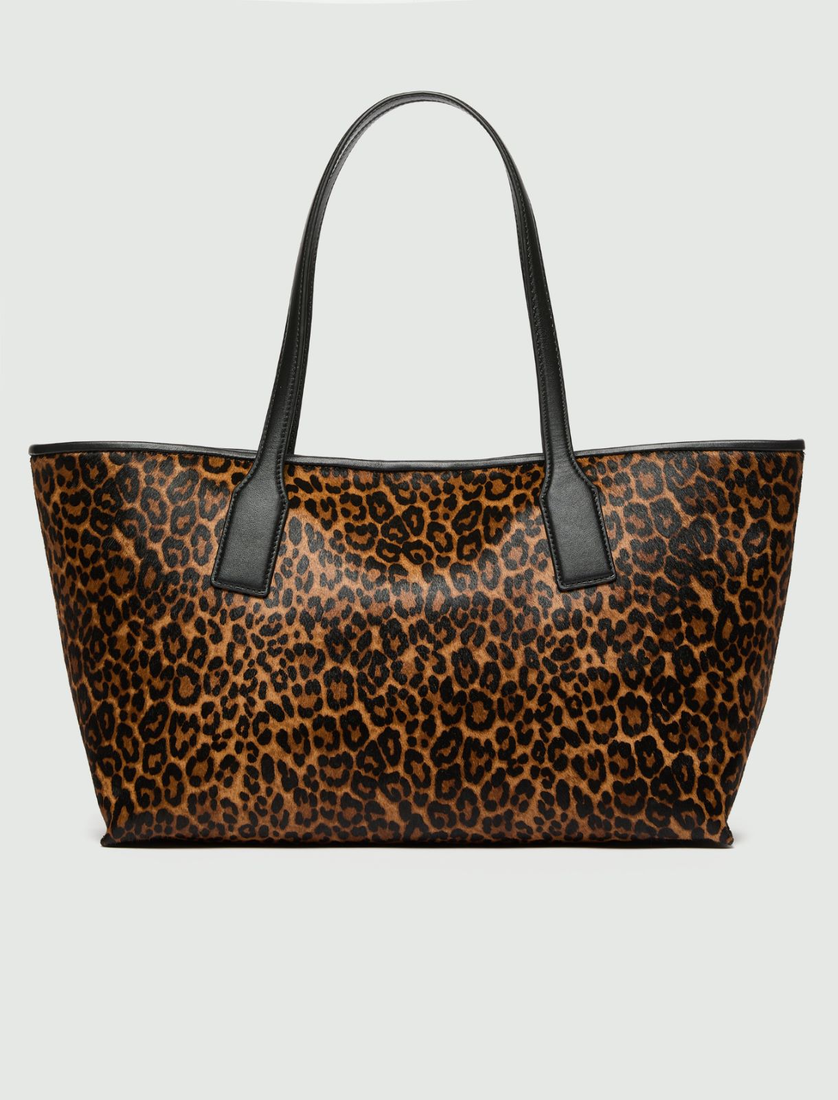 Animal-print pony-hair effect shopper bag - TOBACCO - Marella