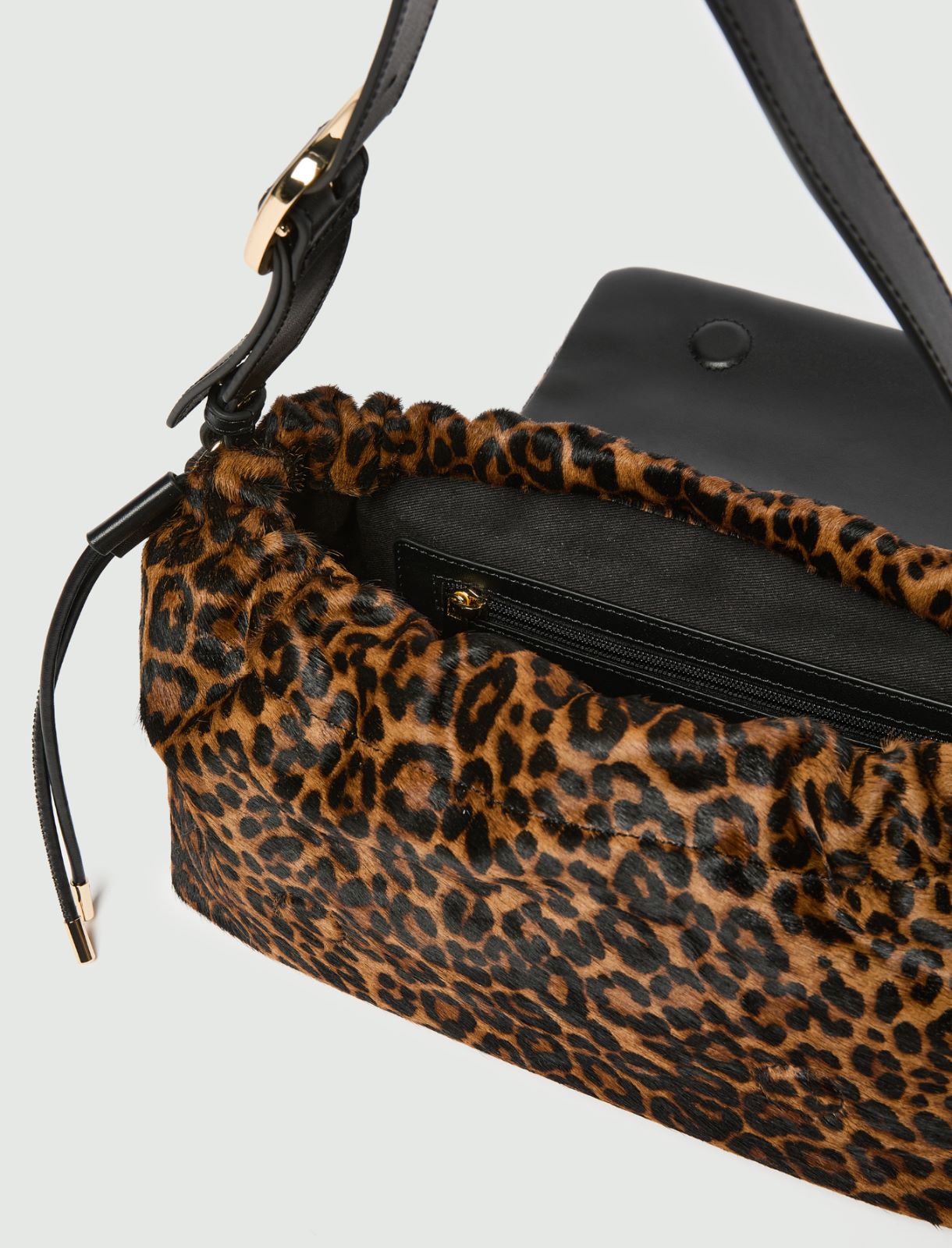 Sac moyen effet poulain à imprimé animalier - CUIR DE VACHE - Marella - 5