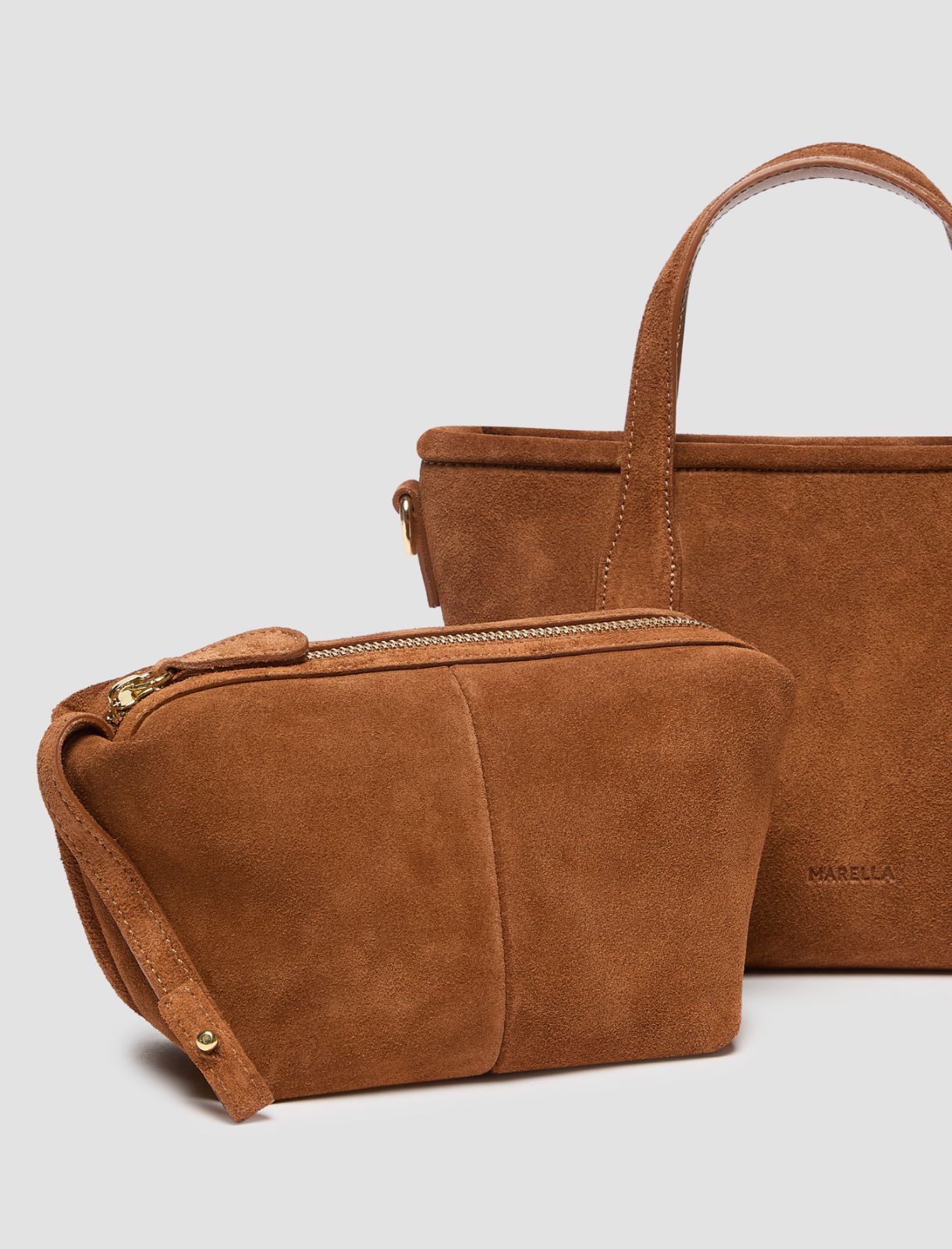 Petit sac shopper en cuir suédé - CUIR DE VACHE - Marella - 3