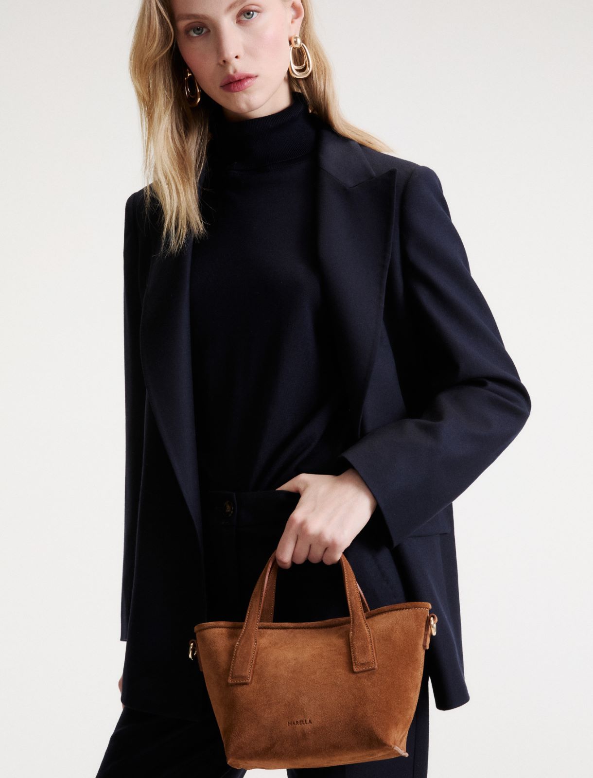 Petit sac shopper en cuir suédé - CUIR DE VACHE - Marella - 4