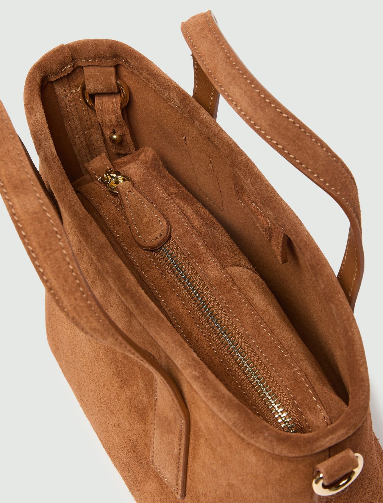 Petit sac shopper en cuir suédé - CUIR DE VACHE - Marella - 5