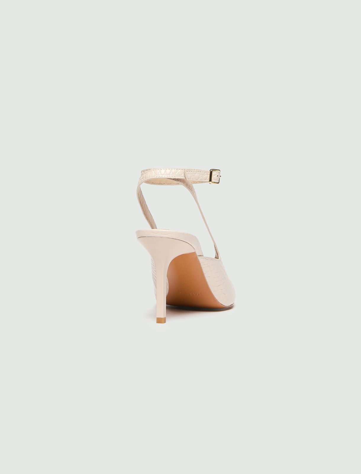 Slingback aus Leder in Kroko-Optik - ELFENBEINFARBEN - Marella - 3