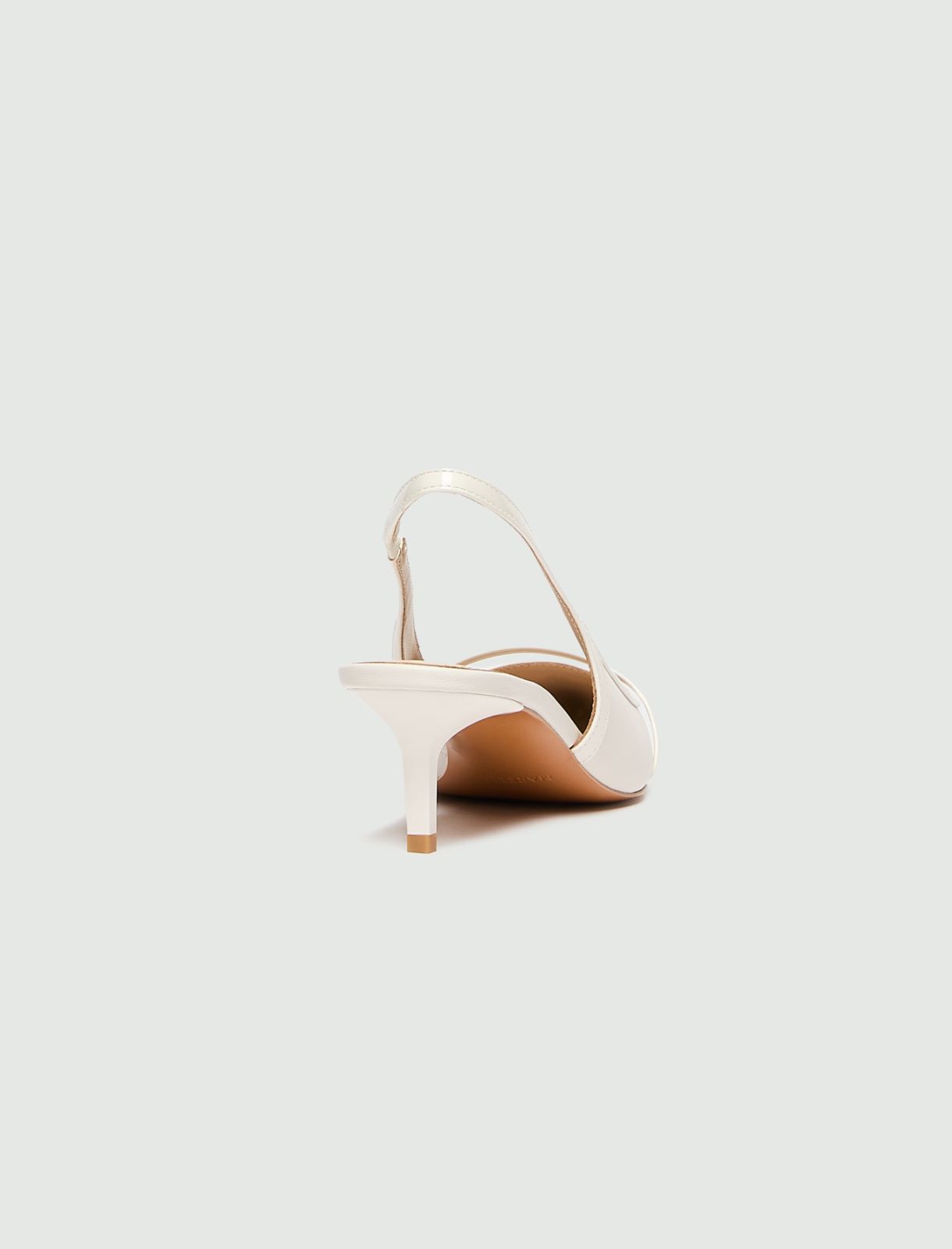 Leather slingback with patent leather details - IVORY - Marella - 3