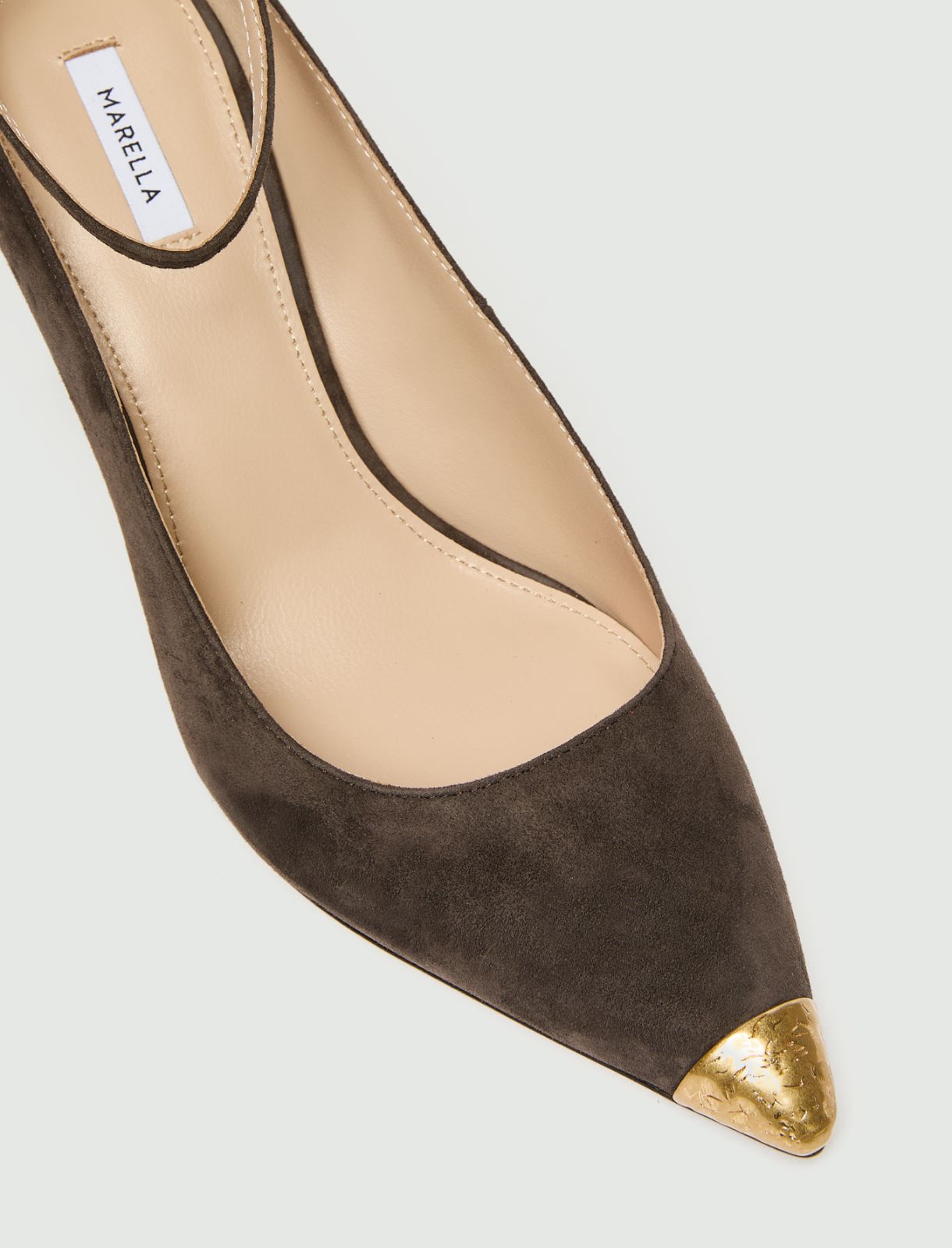 Suede court shoes - DARK BROWN - Marella - 4