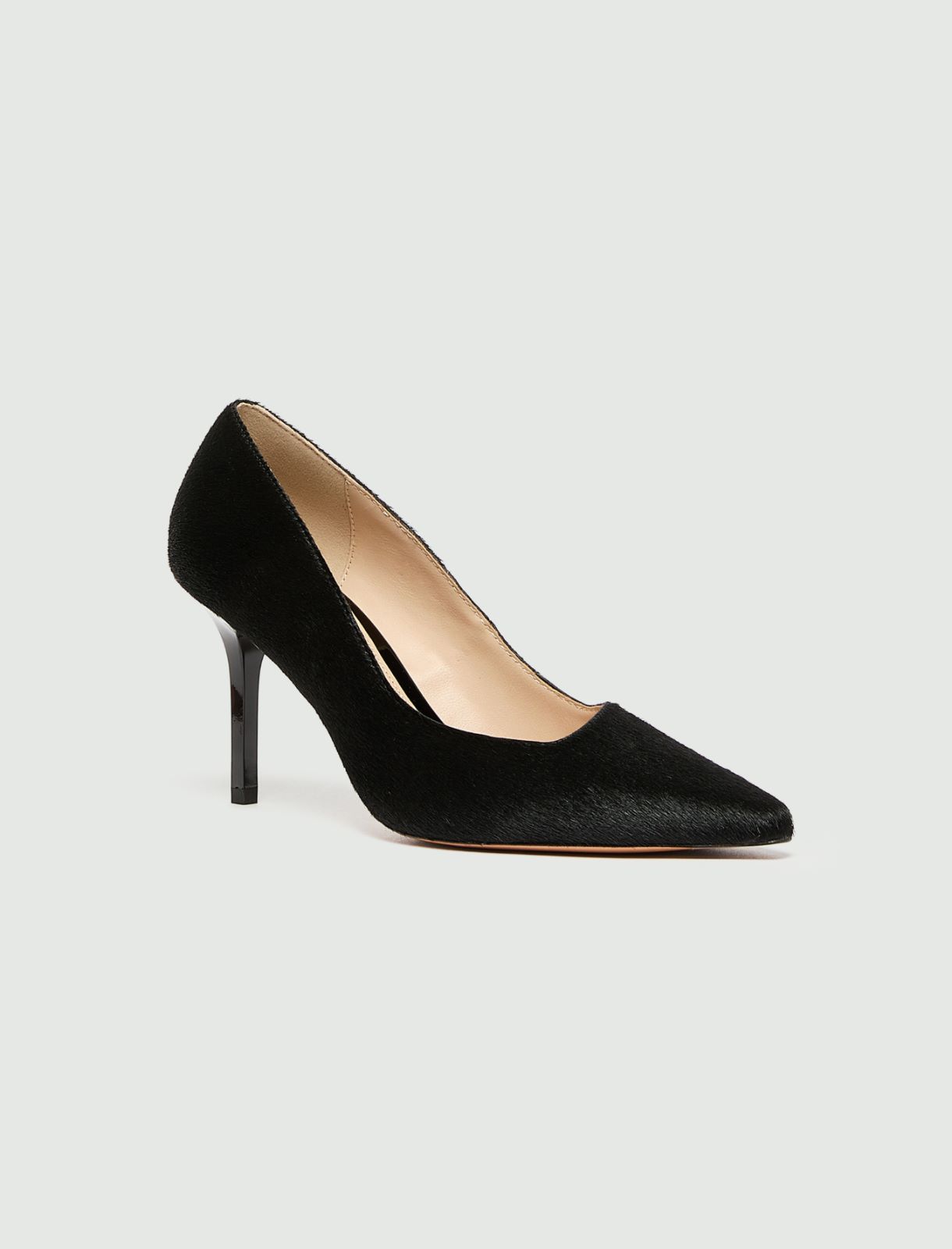 Pony-hair effect leather court shoes - BLACK - Marella - 2