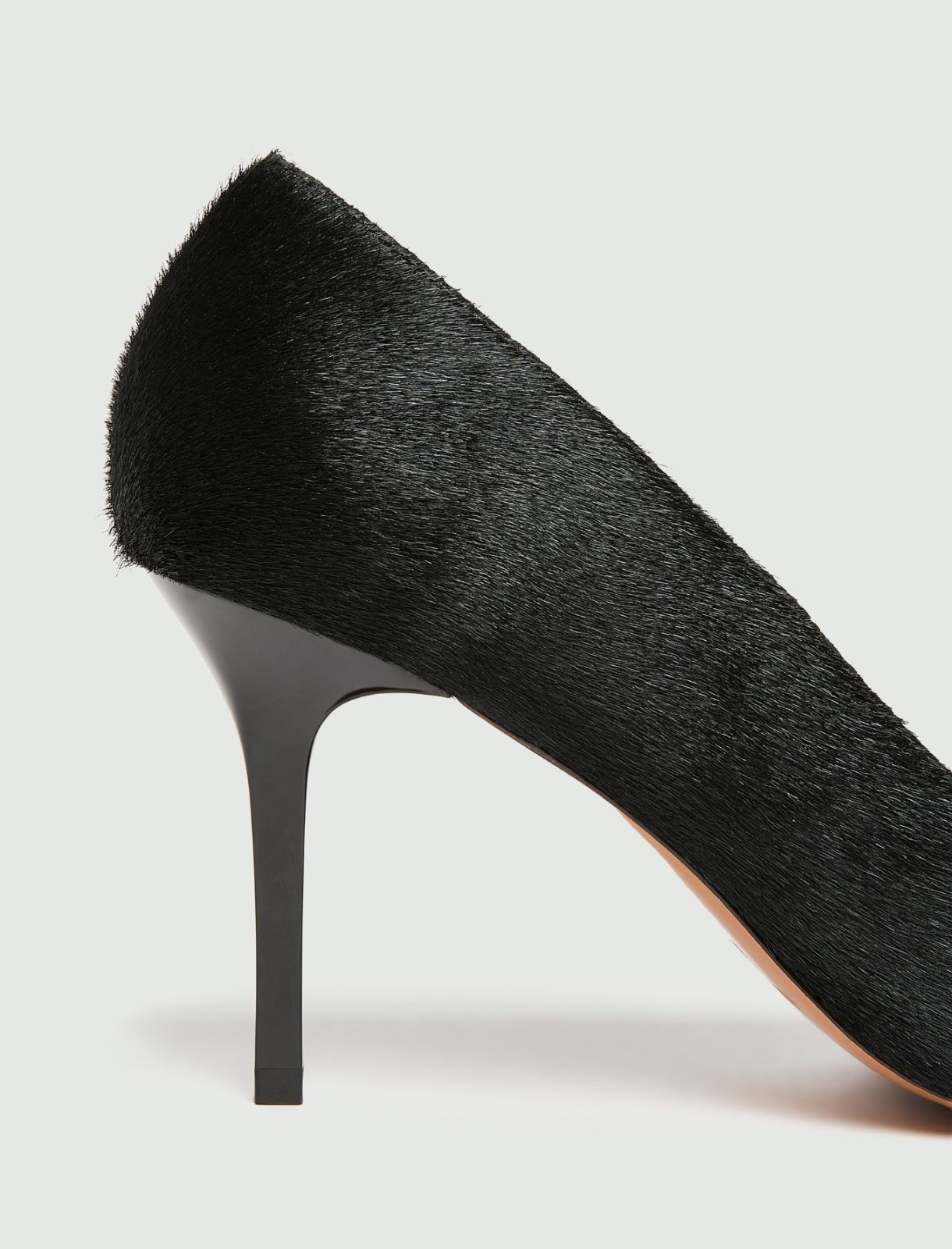 Pony-hair effect leather court shoes - BLACK - Marella - 6