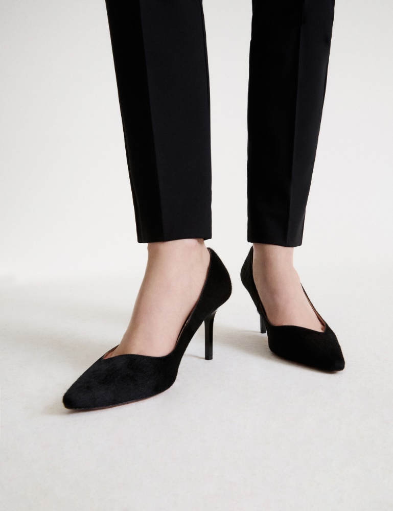 Pony-hair effect leather court shoes - Marella