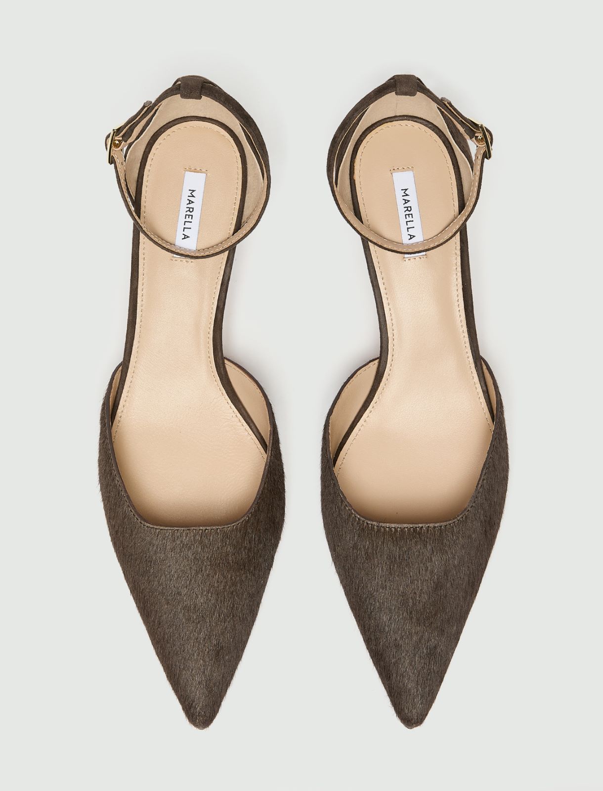Dekolleté mit seitlichen Cut-outs aus Leder in Ponyfell-Optik - DUNKELBRAUN - Marella - 7