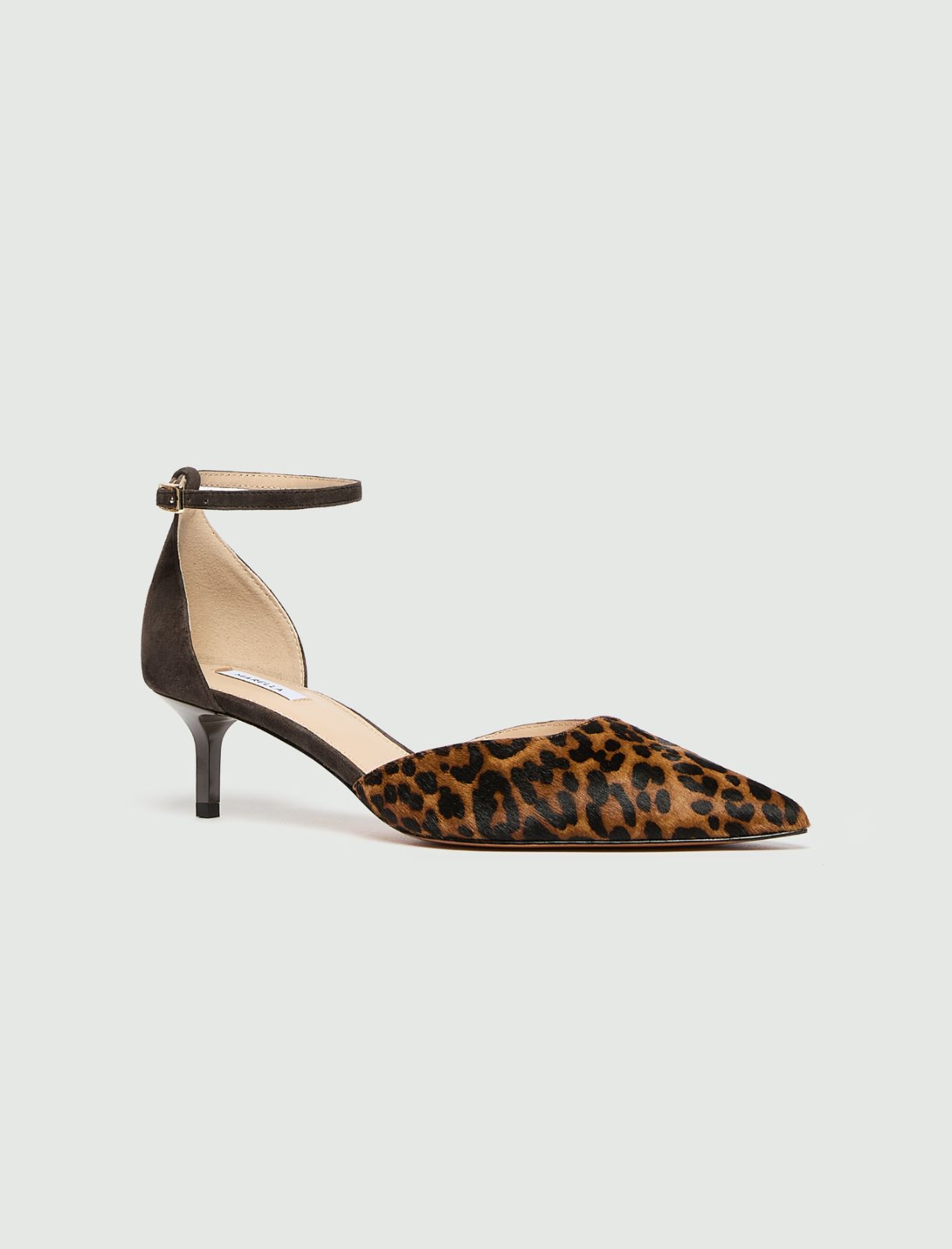Open-sided pony-effect leather court shoes - TOBACCO - Marella - 2