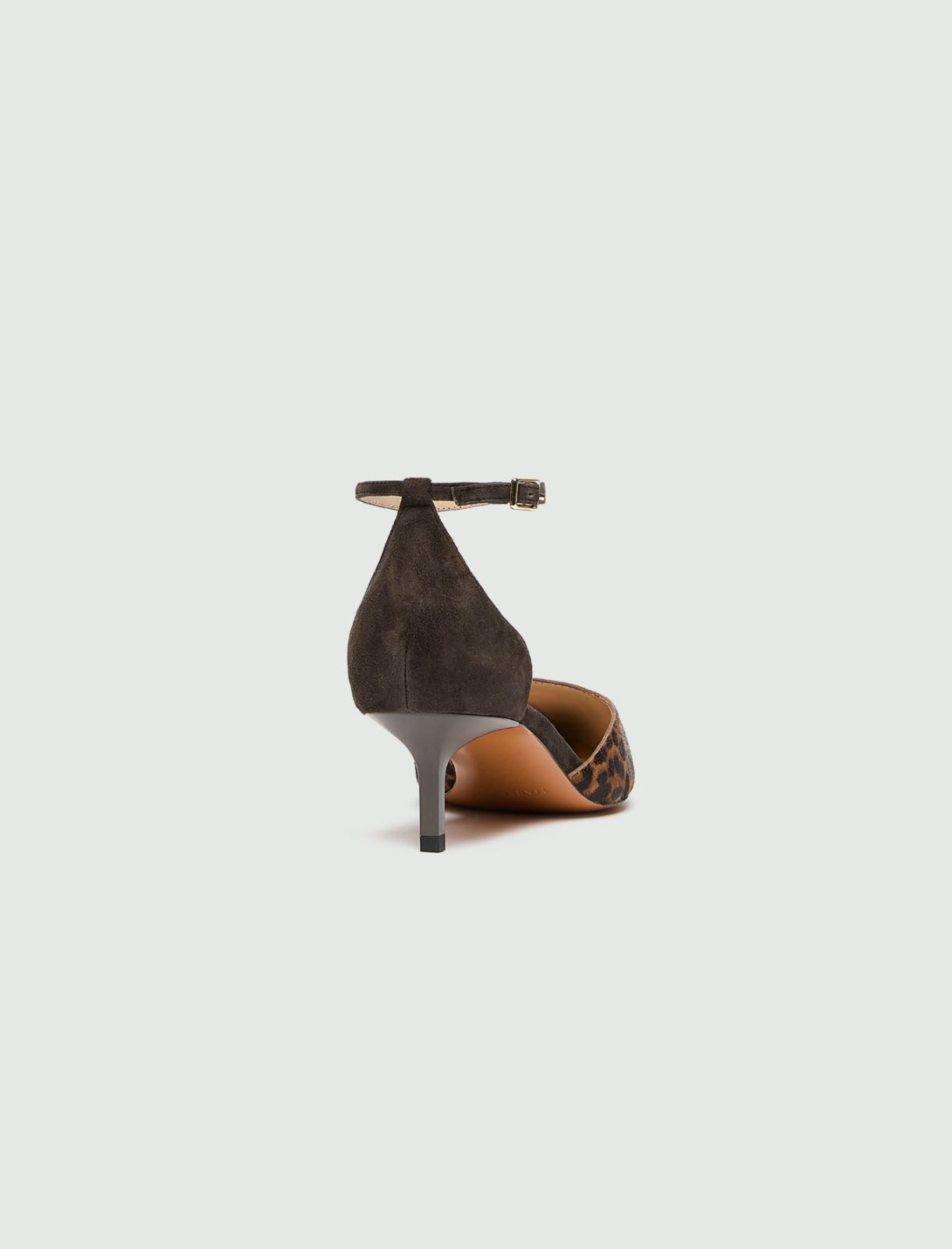 Open-sided pony-effect leather court shoes - TOBACCO - Marella - 3