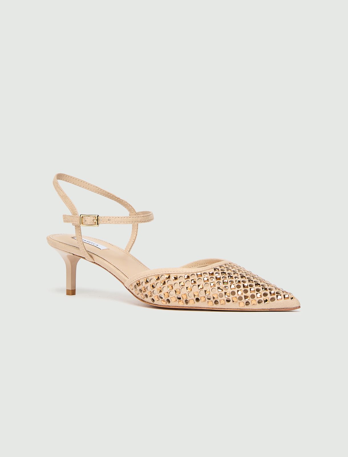 Slingback zdobiony kryształkami - WIELBŁĄDZI - Marella - 2