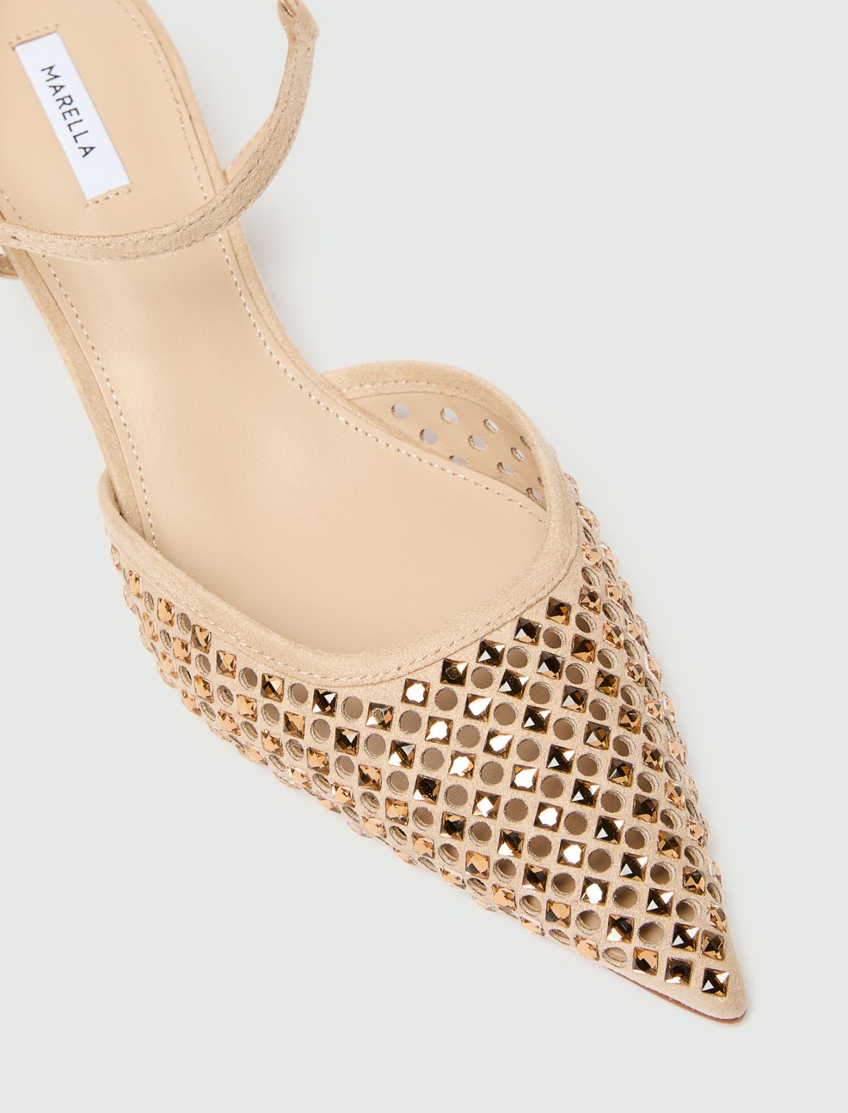 Slingback zdobiony kryształkami - WIELBŁĄDZI - Marella - 4