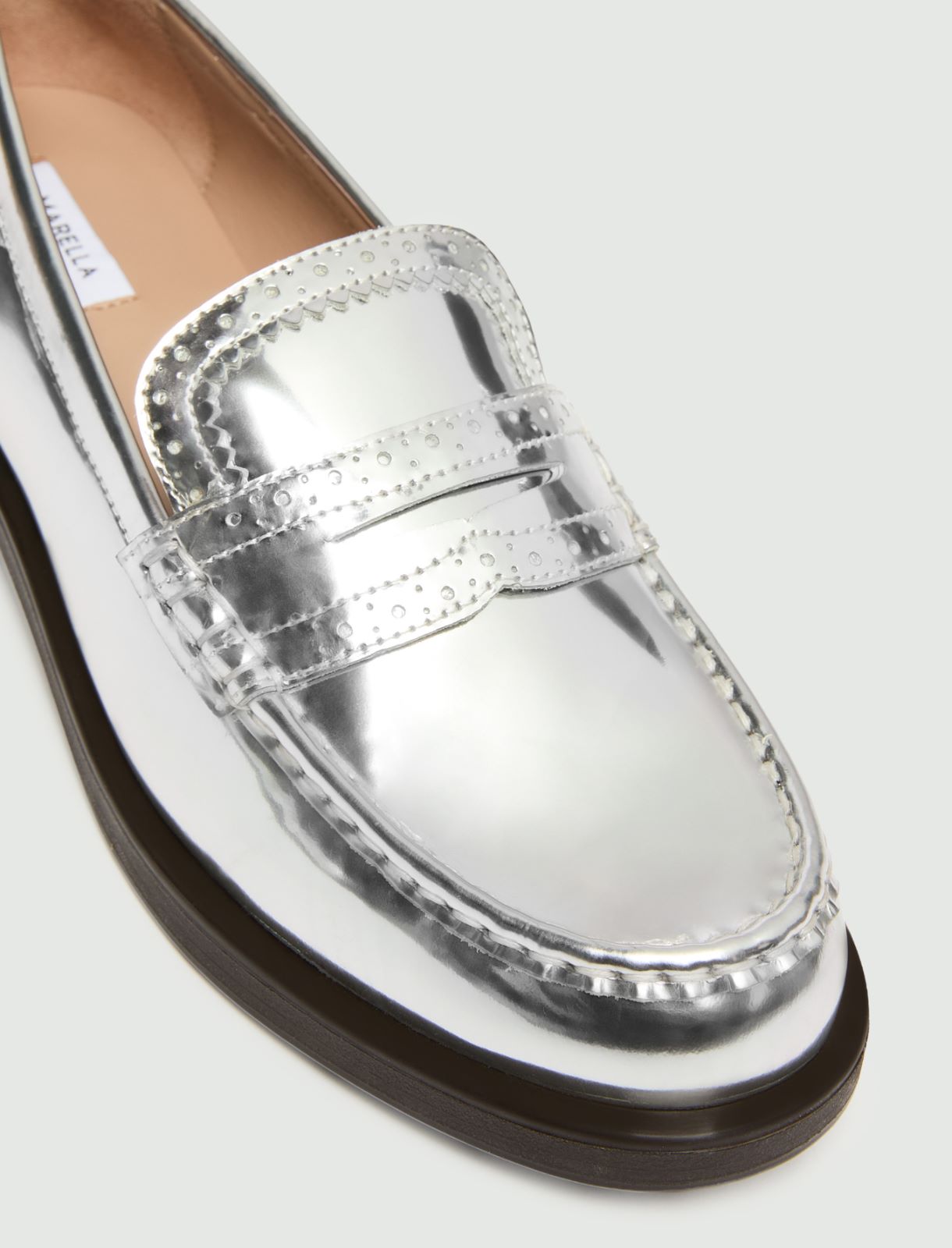 Mocassin en cuir brossé - ARGENT - Marella - 4