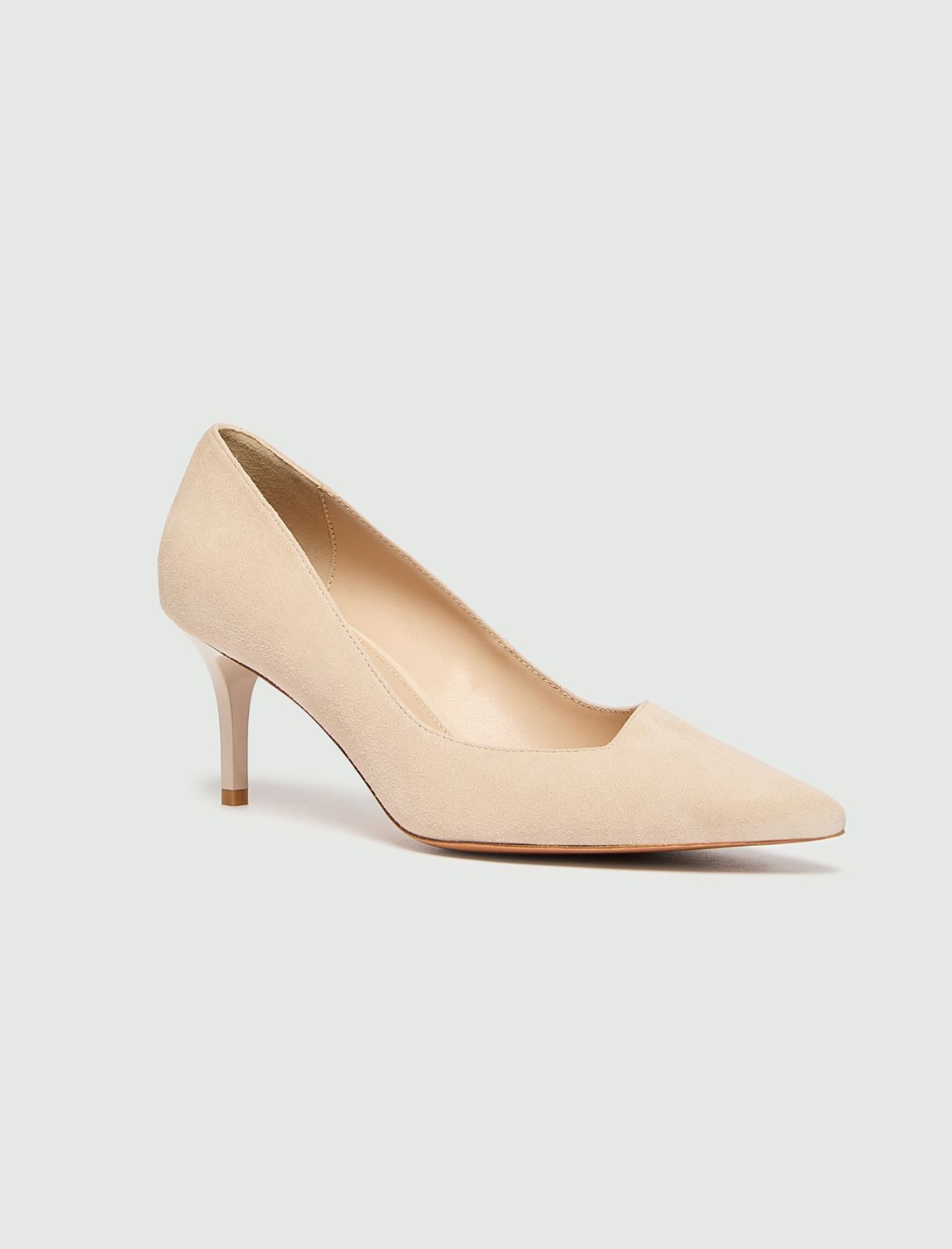 Suede court shoes with an asymmetric topline - NATURAL - Marella - 2