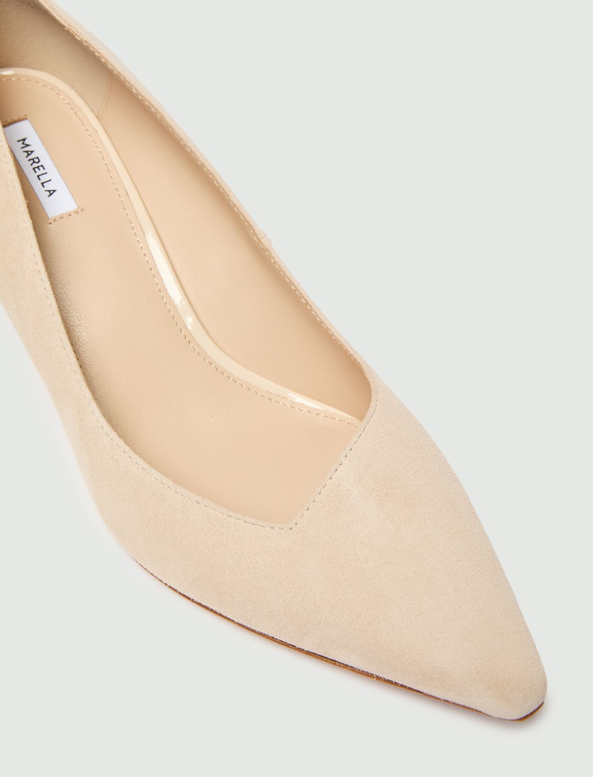 Suede court shoes with an asymmetric topline - NATURAL - Marella - 4
