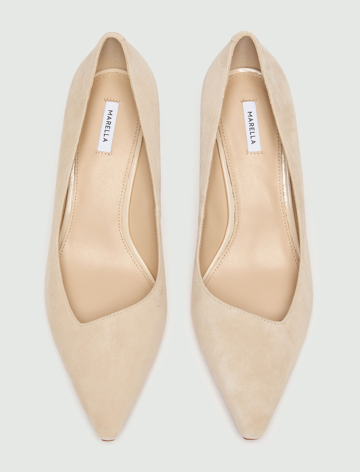 Suede court shoes with an asymmetric topline - NATURAL - Marella - 7