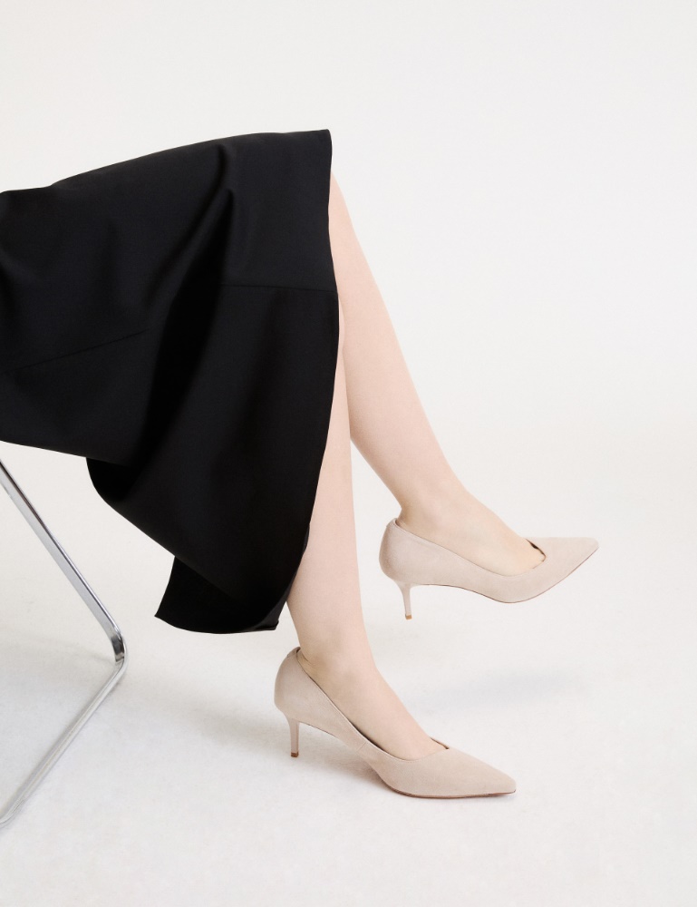 Suede court shoes with an asymmetric topline - Marella
