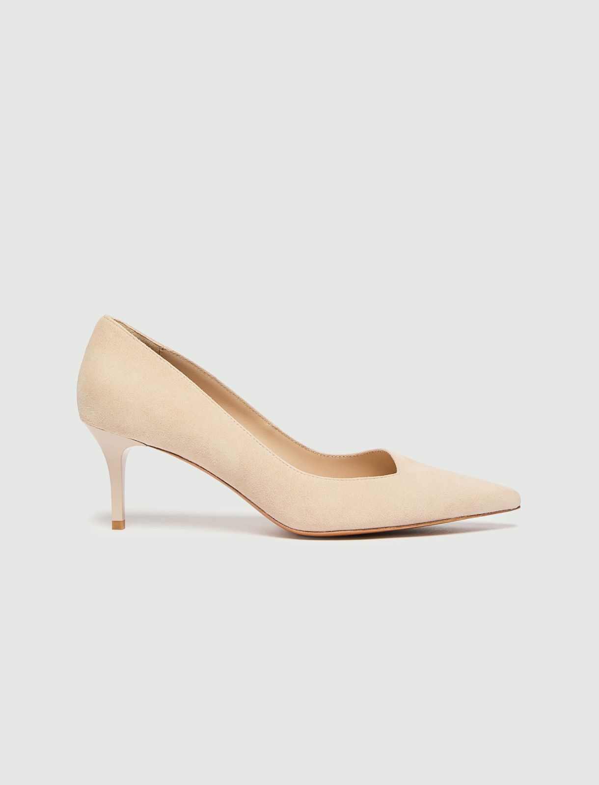 Suede court shoes with an asymmetric topline - NATURAL - Marella