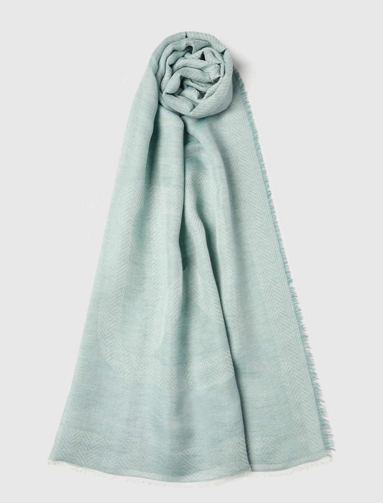 Châle jacquard au fil de lurex - AIGUE-MARINE - Marella