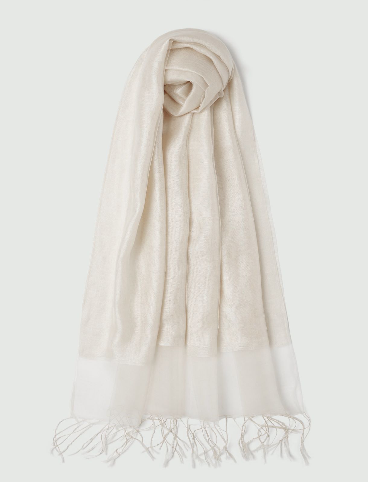 Silk-and-viscose stole - CREAM - Marella