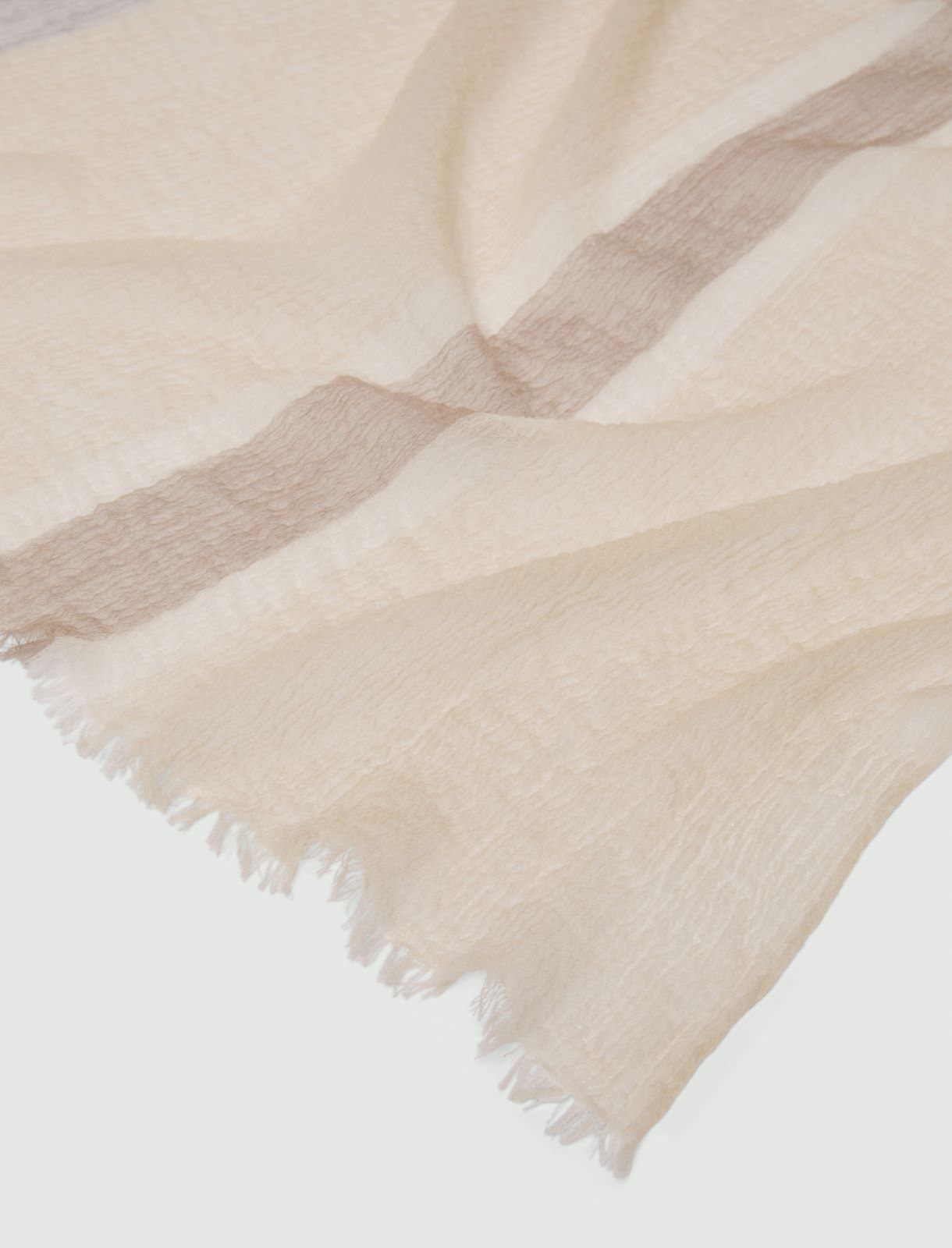 Maxi-check pure wool stole - CREAM - Marella - 2
