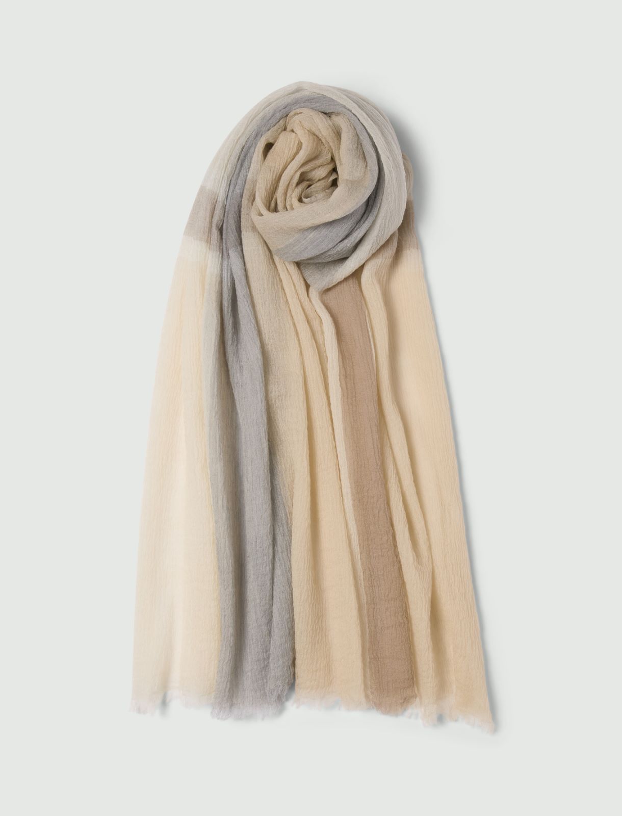 Maxi-check pure wool stole - CREAM - Marella