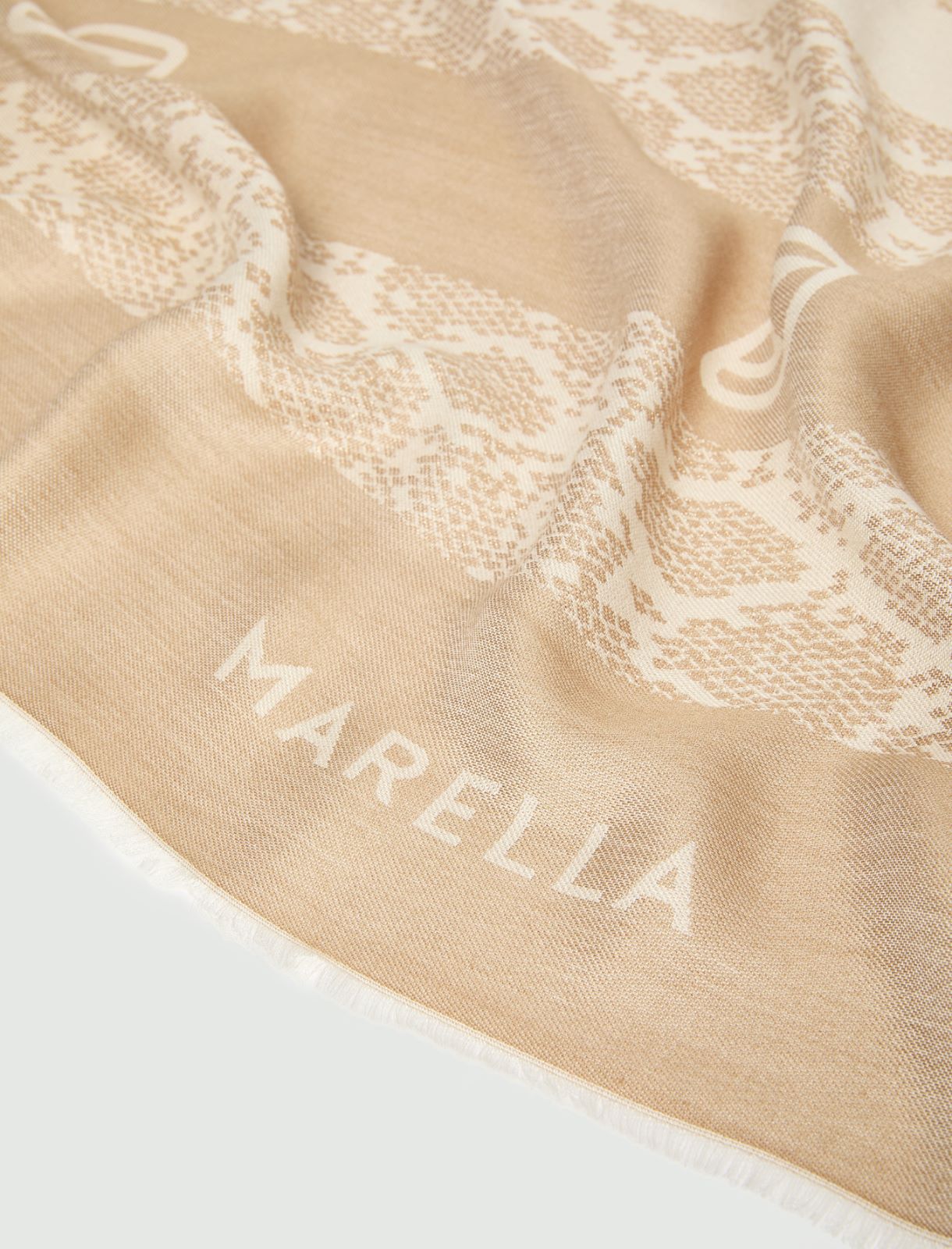 Jacquard lurex stole - STONE - Marella - 2