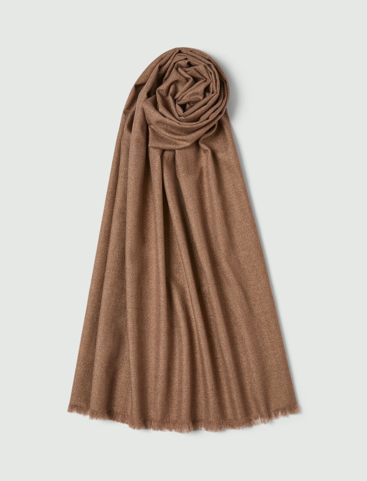 Wool and lurex stole - TOBACCO - Marella