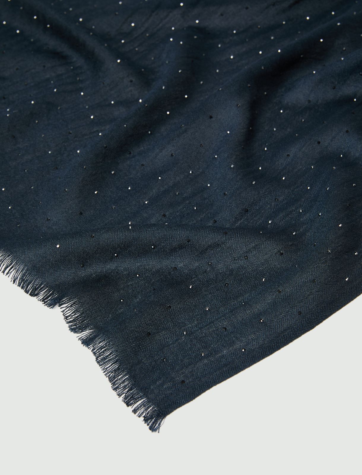 Rhinestone-appliqué stole - NAVY - Marella - 2