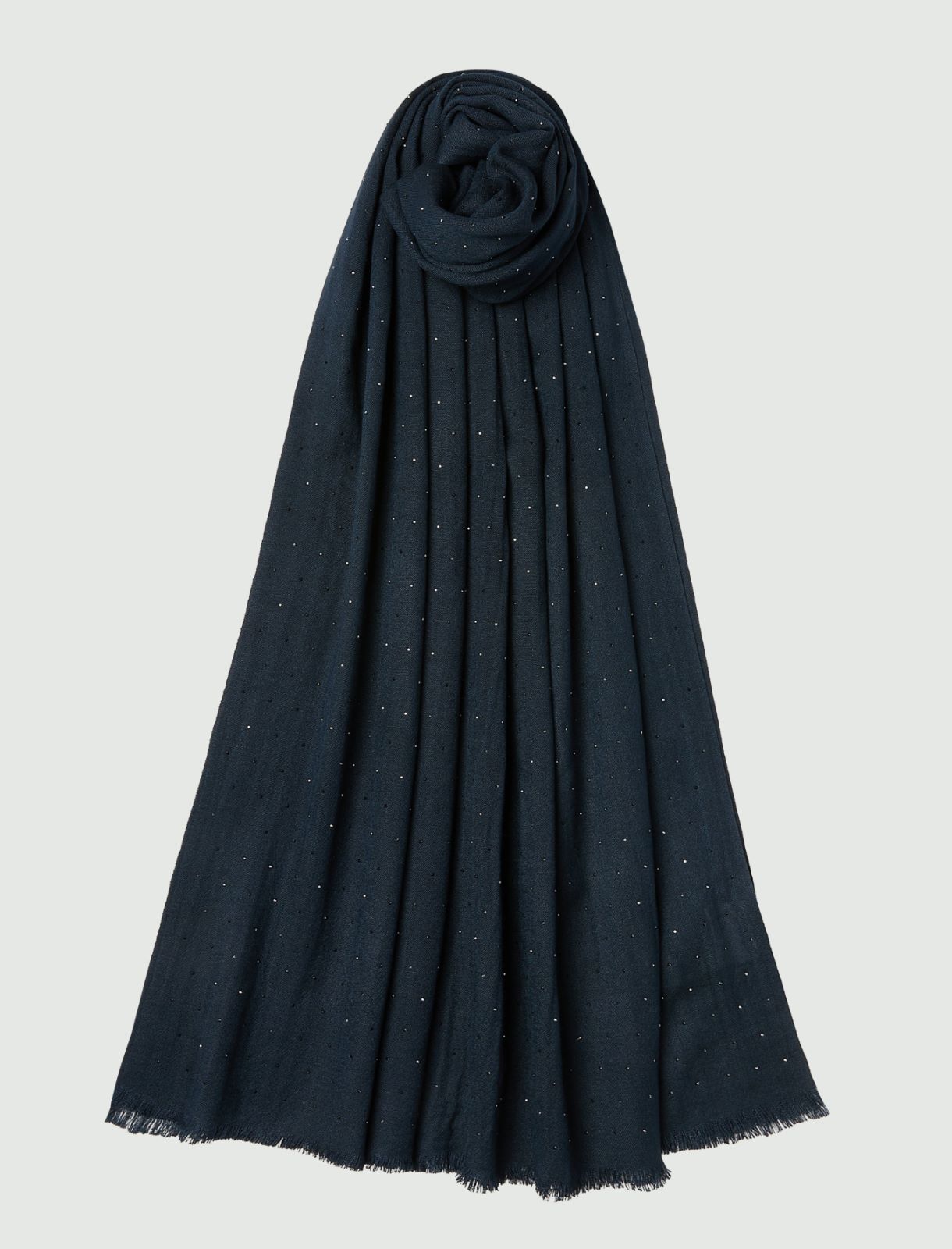 Rhinestone-appliqué stole - NAVY - Marella