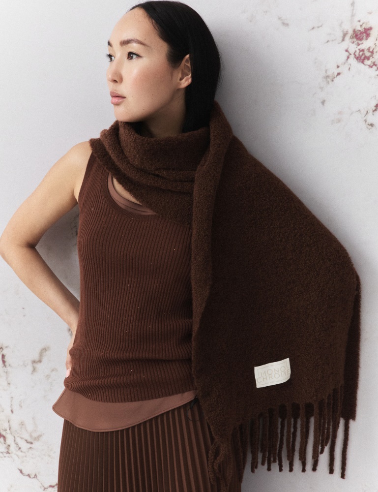 Alpaca-blend bouclé scarf - Marella