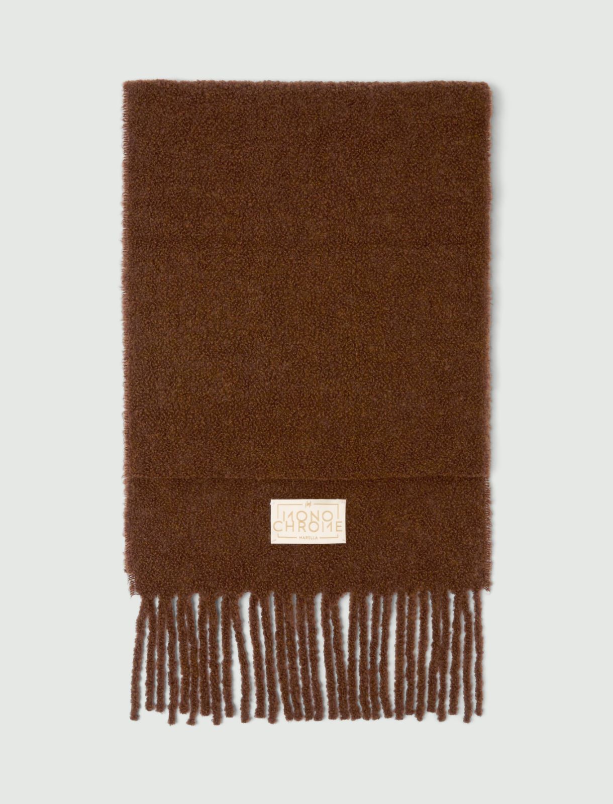 Alpaca-blend bouclé scarf - CARAMEL - Marella