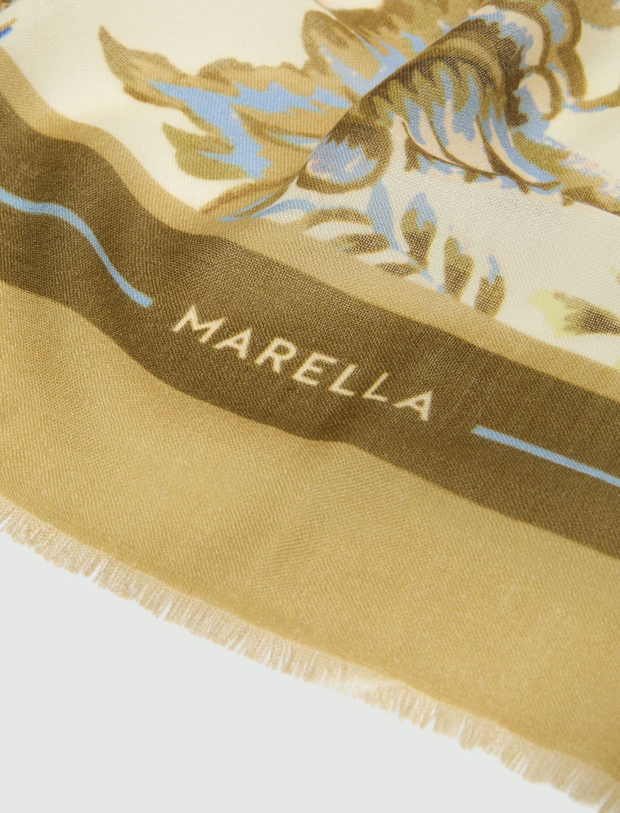 Printed wool shawl - WOOL WHITE - Marella - 2
