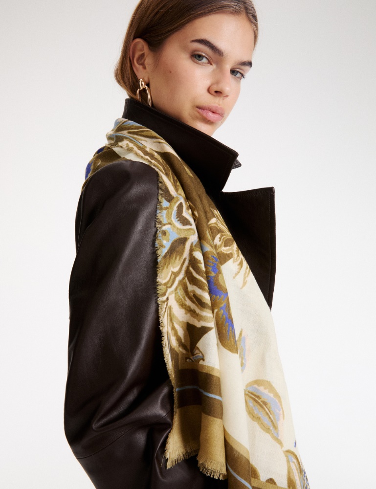Printed wool shawl - Marella
