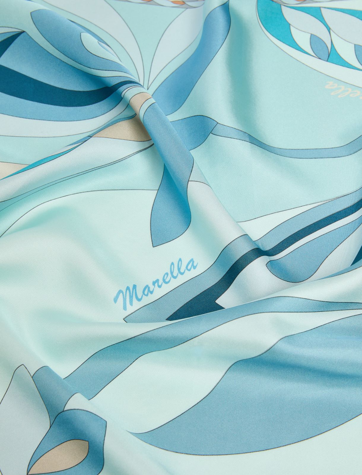Foulard en satin de pure soie - AZURE - Marella - 2
